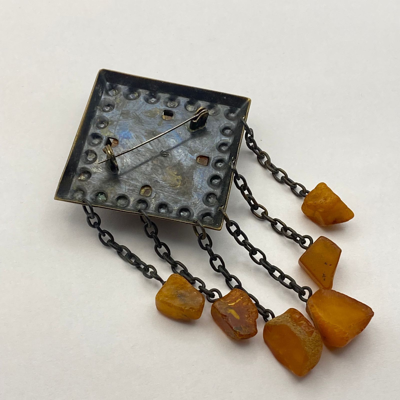 Vintage Vintage Soviet Huge Natural Amber Dangle Brooch 17.3g Size ONE SIZE - 8 Thumbnail