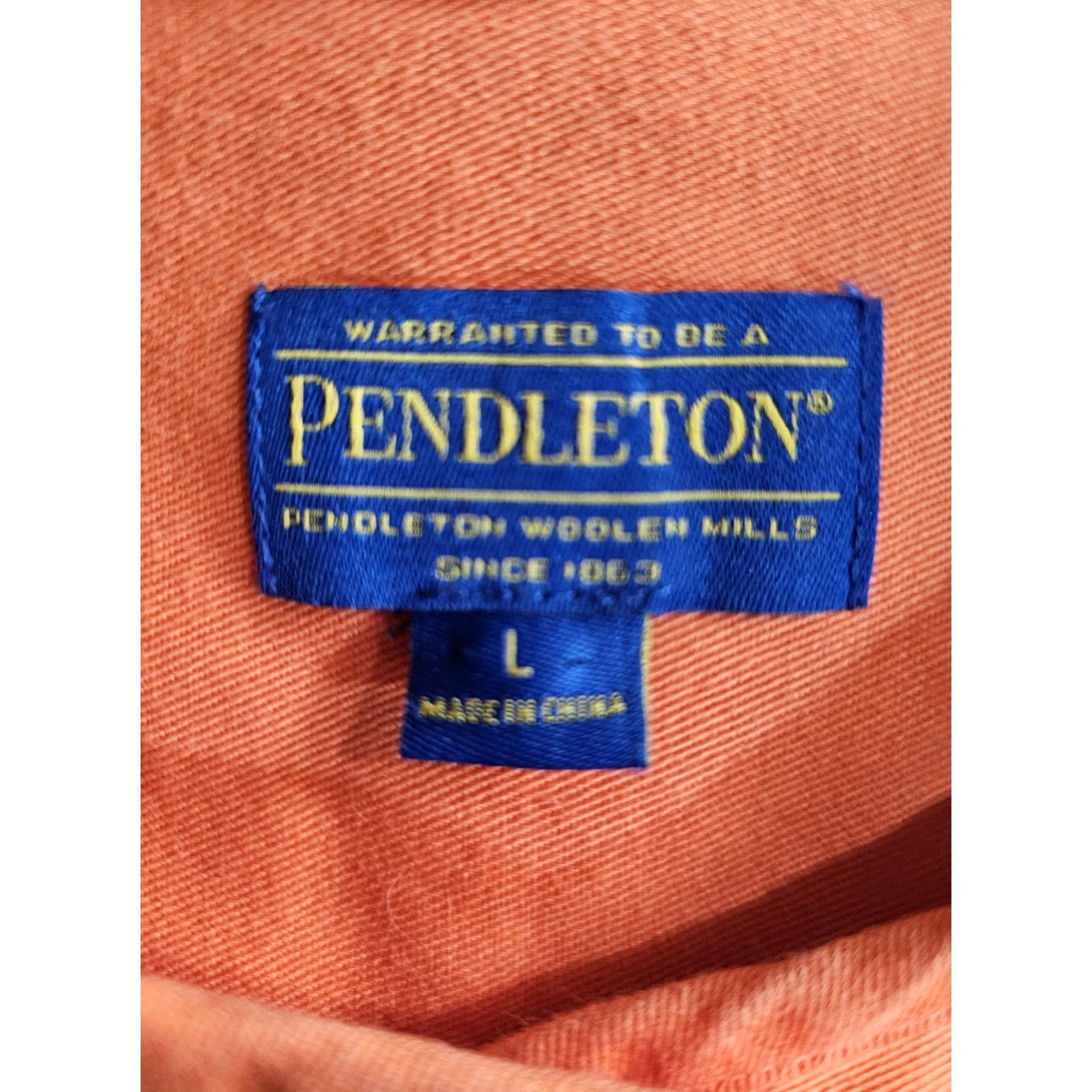 Pendleton VINTAGE Pendleton Denim Button Up Jacket Tangerine Orange Women's Large Reg Jacket Bohemian Retro S Size L / US 10 / IT 46 - 4 Thumbnail