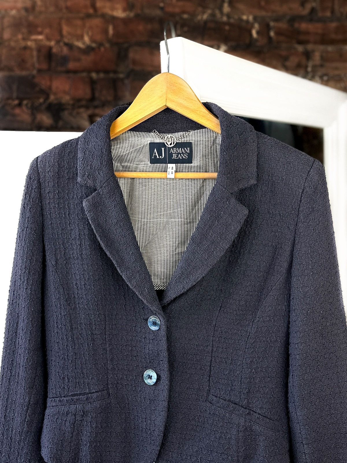 Armani Women’s Blazer Jacket Armani Jeans Light Blue Size: USA 10 Size L / US 10 / IT 46 - 2 Thumbnail