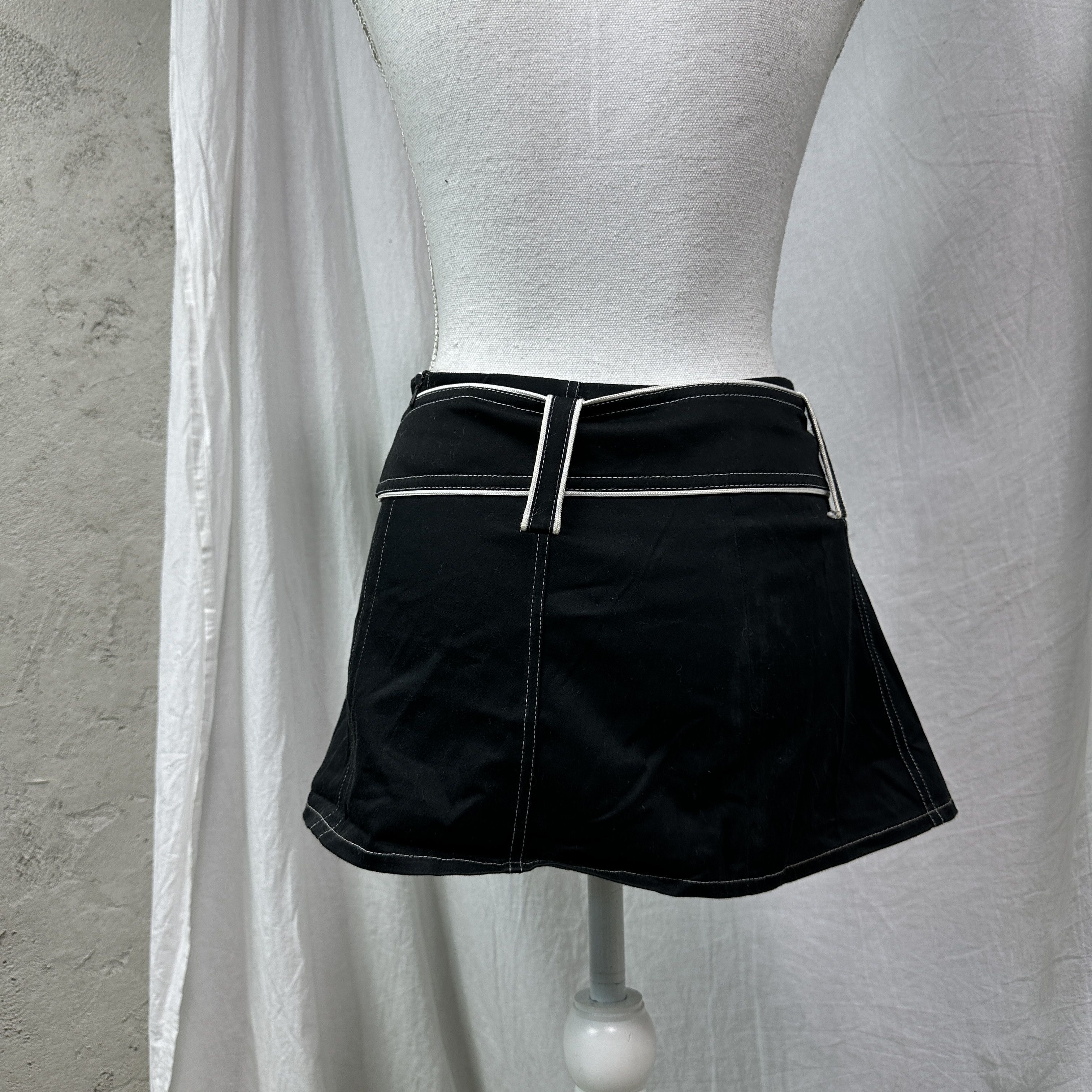 Vintage Vintage Avant Garde Micro Mini Contrast Stitch Skirt 00s Size 25" / US 0 / IT 36 - 5 Thumbnail