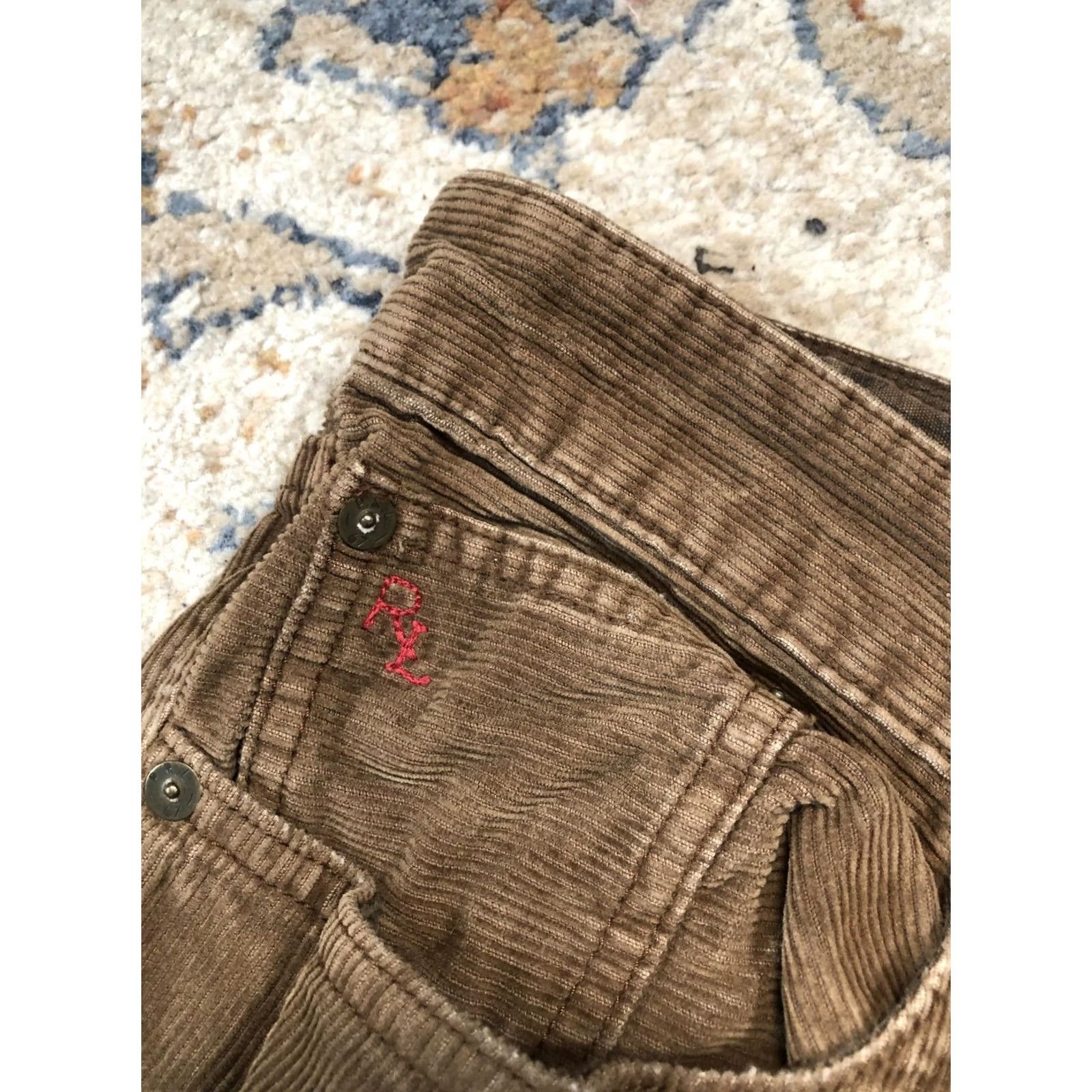 Polo Ralph Lauren Polo Ralph Lauren Pants Mens 34x30 Brown Corduroy Straight Leg RL Embroidered Size US S / EU 44-46 / 1 - 5 Thumbnail