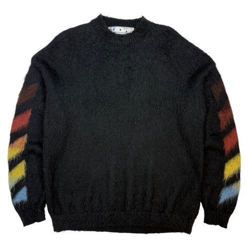 Off-White Off-White Diagonal Brushed Mohair Sweater Black Size US S / EU 44-46 / 1 - 1 Thumbnail
