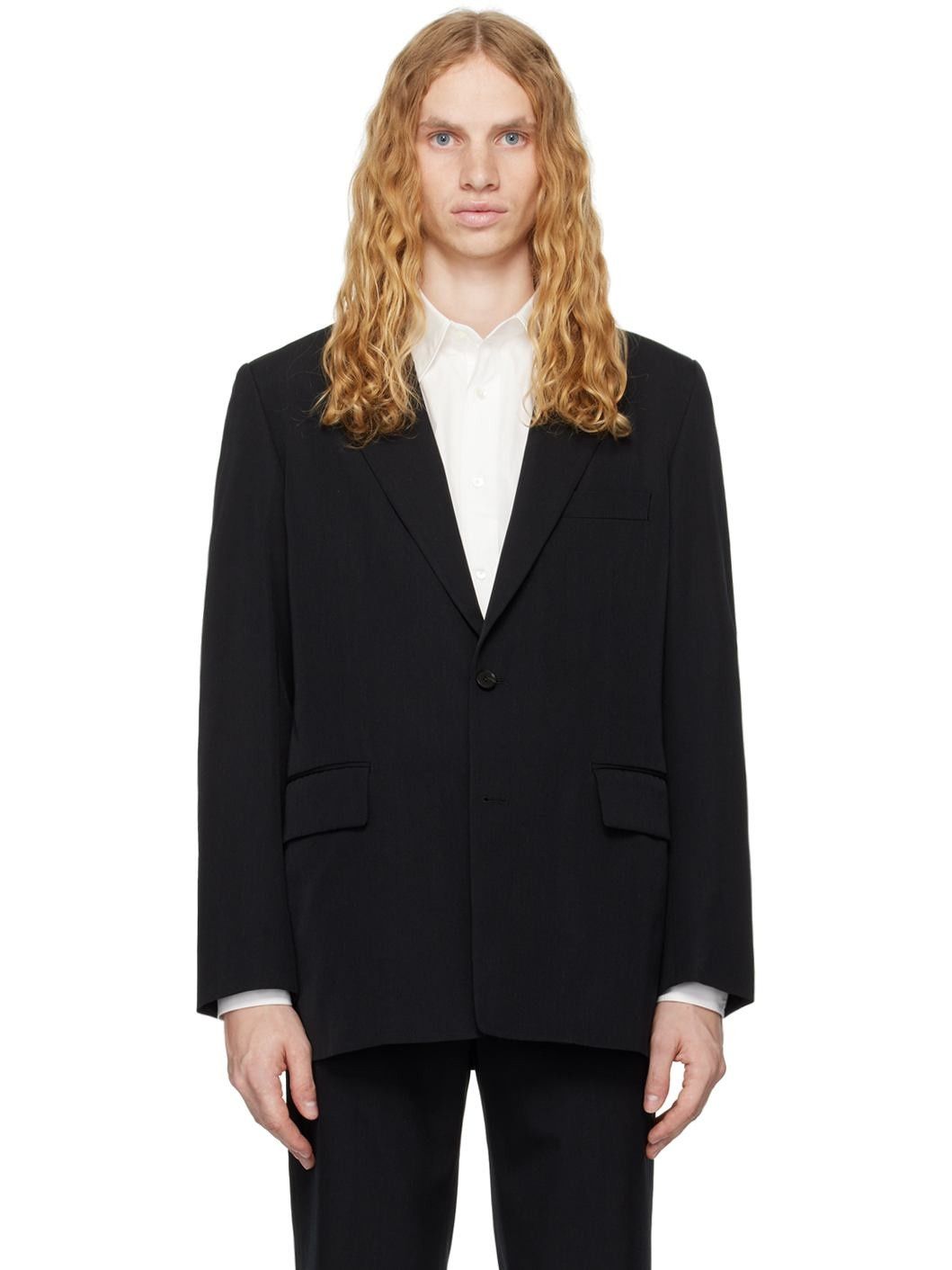 Issey Miyake o1mle0125 Gabardine Blazer in Black Size US XXL / EU 58 / 5 - 1 Thumbnail