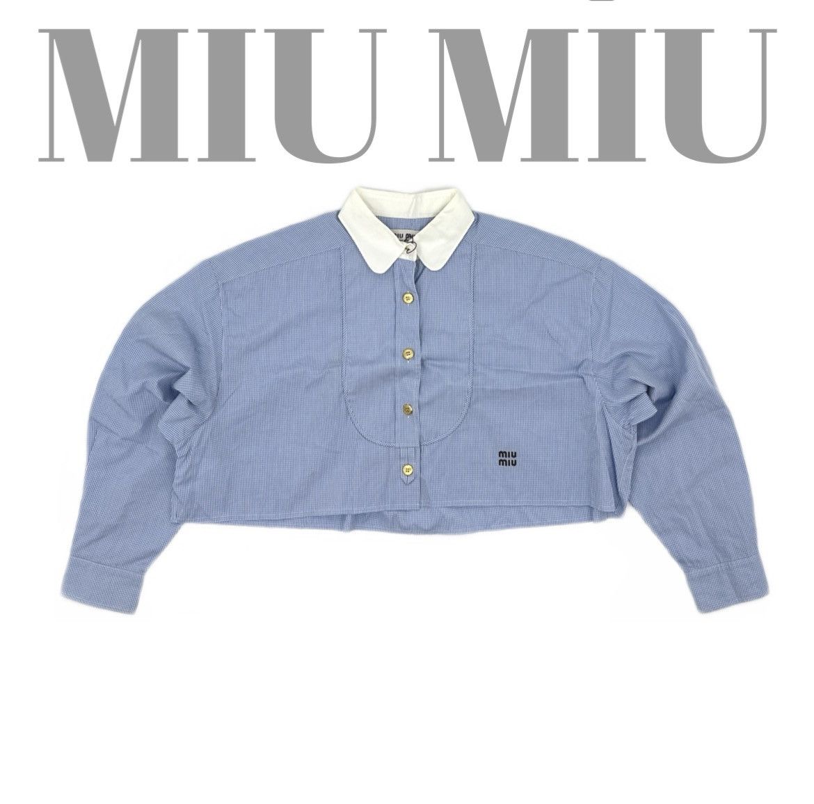 Miu Miu Miu Miu cropped cotton gingham shirt Size S / US 4 / IT 40 - 1 Thumbnail