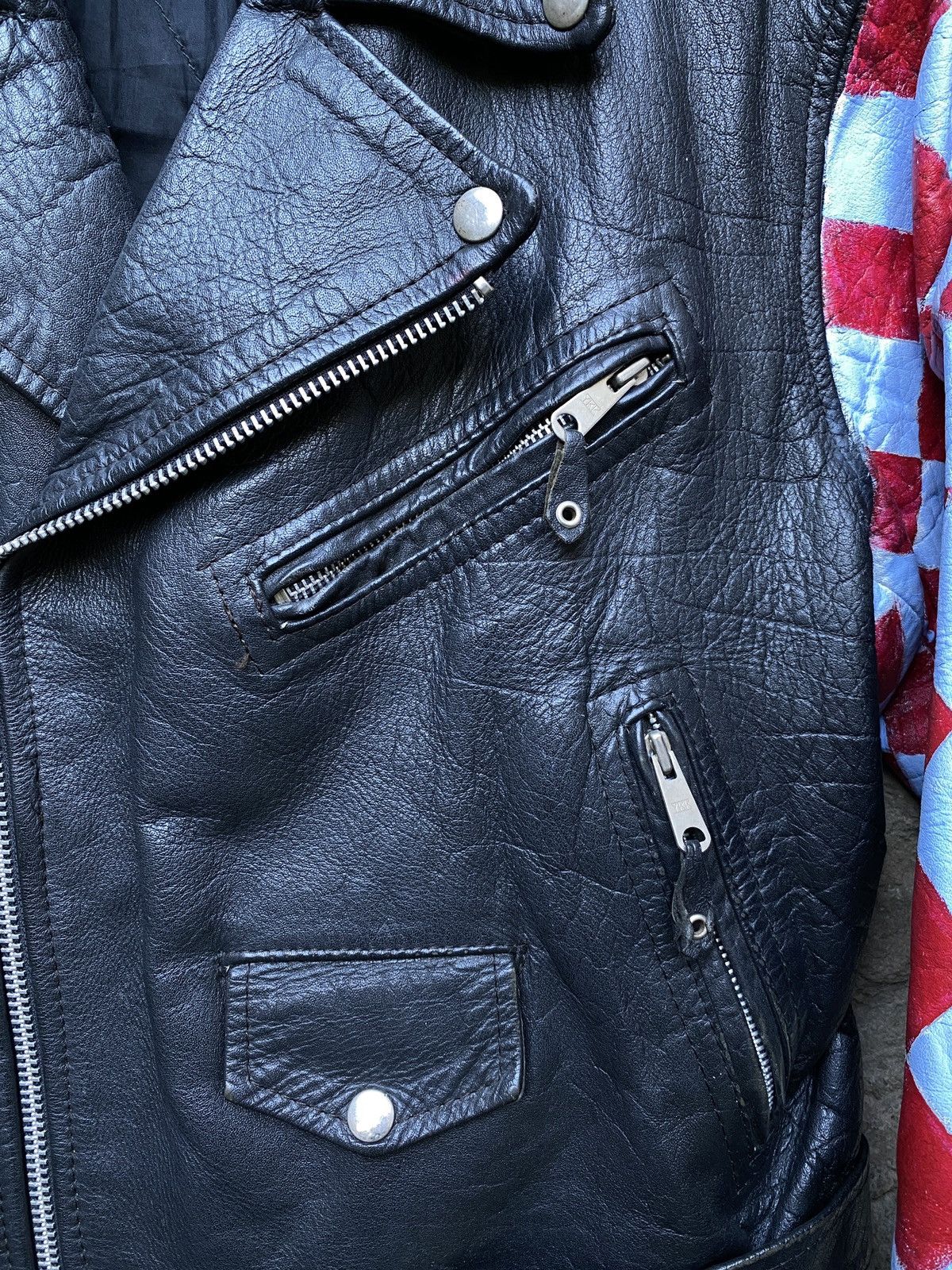 Vintage Rare (60s Hippie style) Hand Painted Leather Biker Jacket Size US M / EU 48-50 / 2 - 5 Thumbnail