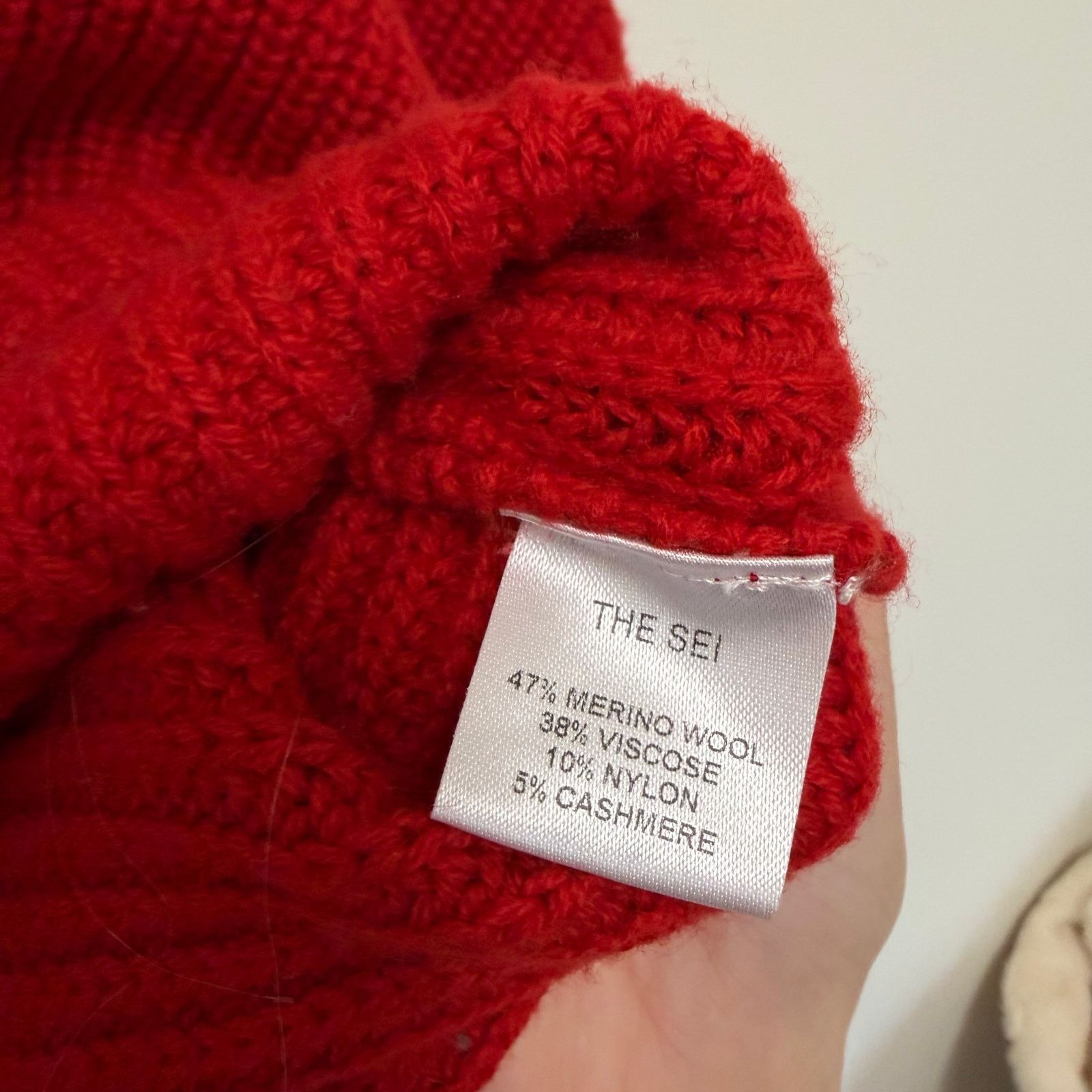 Other The Sei Red Knit Crossback Merino Wool Cashmere Sweater Sz S Size S / US 4 / IT 40 - 3 Thumbnail