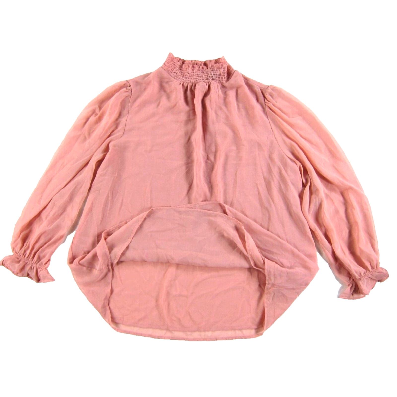 Vintage NWT 1. STATE Blush Pink Silky Mock Ruffle Neck Long Sleeve Blouse Size 1X Size XL / US 12-14 / IT 48-50 - 5 Thumbnail