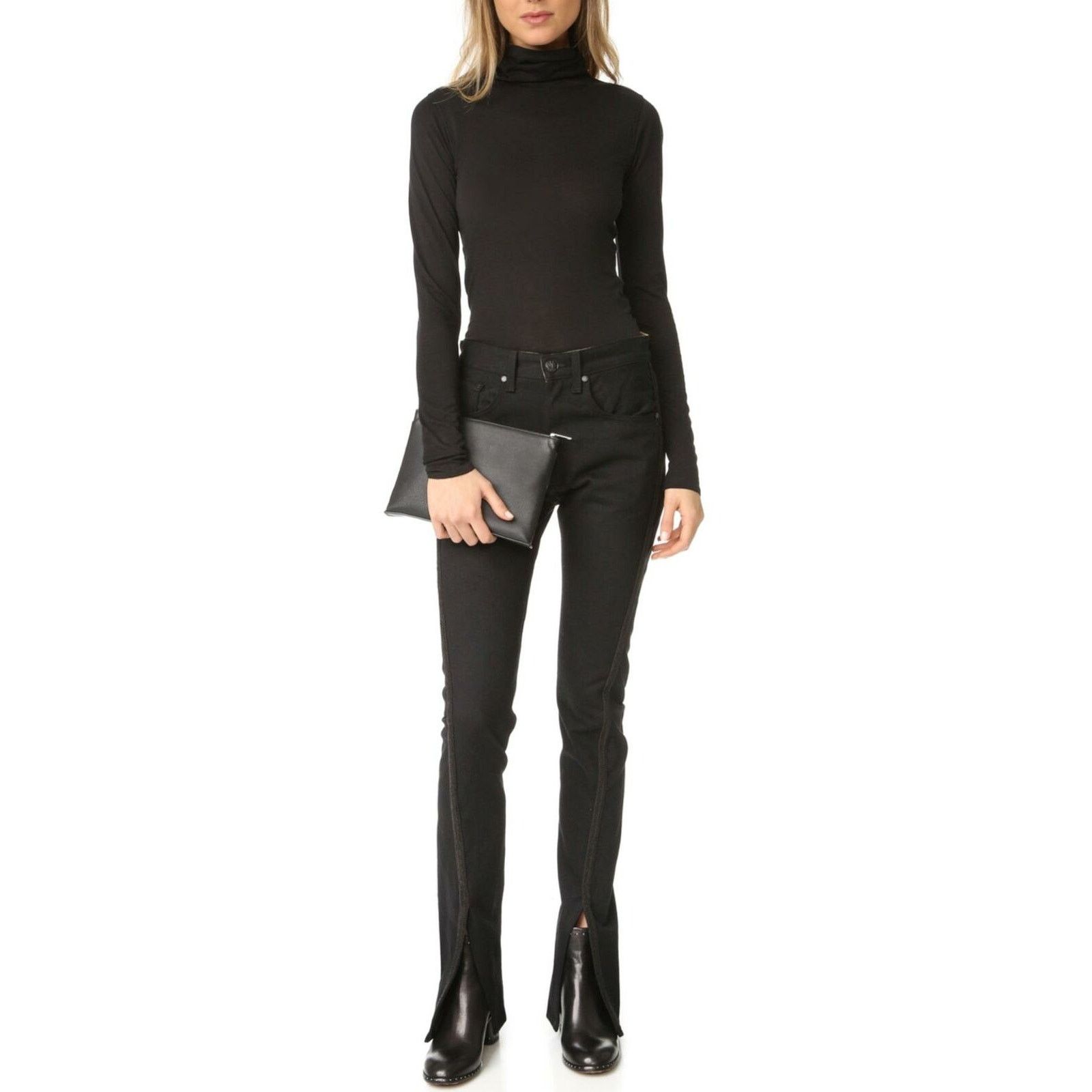 Rag & Bone Rag & Bone Womens Jeans Size 29 Regalia Black RBW12 NEW Size 29" - 4 Thumbnail