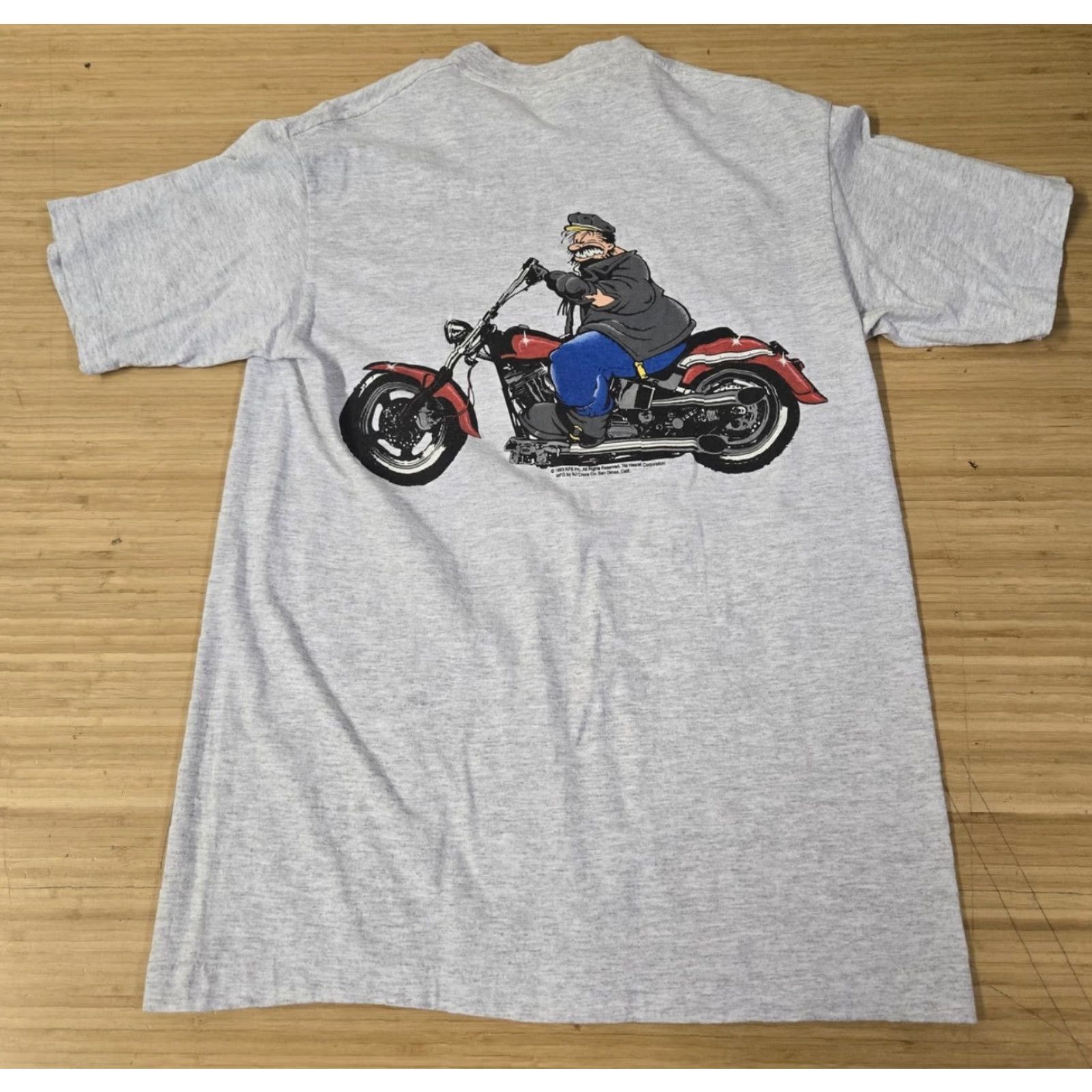 TEE JAYS VINTAGE Brutus Road Hog Shirt Mens Large Gray Tee Jays Biker Motorcycle 80s Size US L / EU 52-54 / 3 - 4 Thumbnail