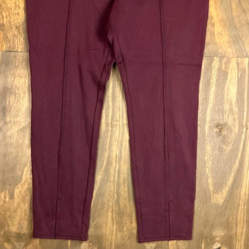 Anthropologie Maeve By Anthropologie Womens Pants Plum Seam Split Hem Skinny Stretch 14 Size 36" / US 14 / IT 50 - 3 Thumbnail
