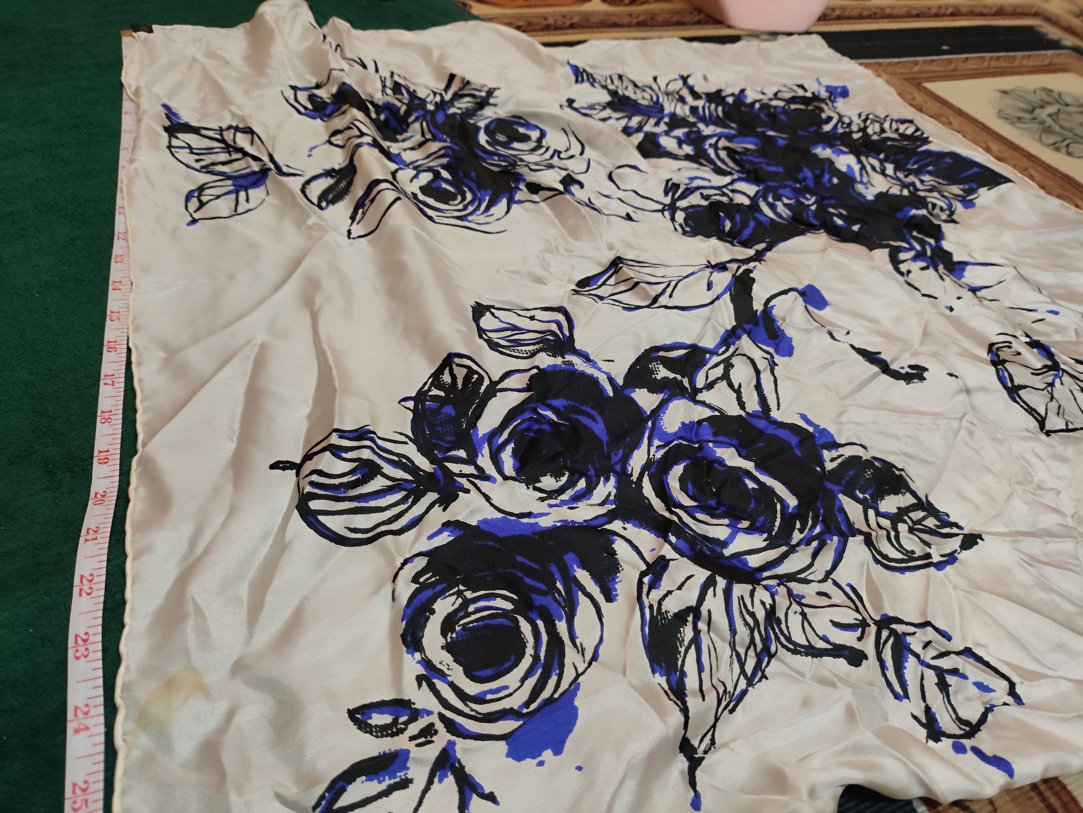 Designer × Vintage Vintage Scarves Neckerchief, Silk fabric Art Design Size ONE SIZE - 8 Thumbnail