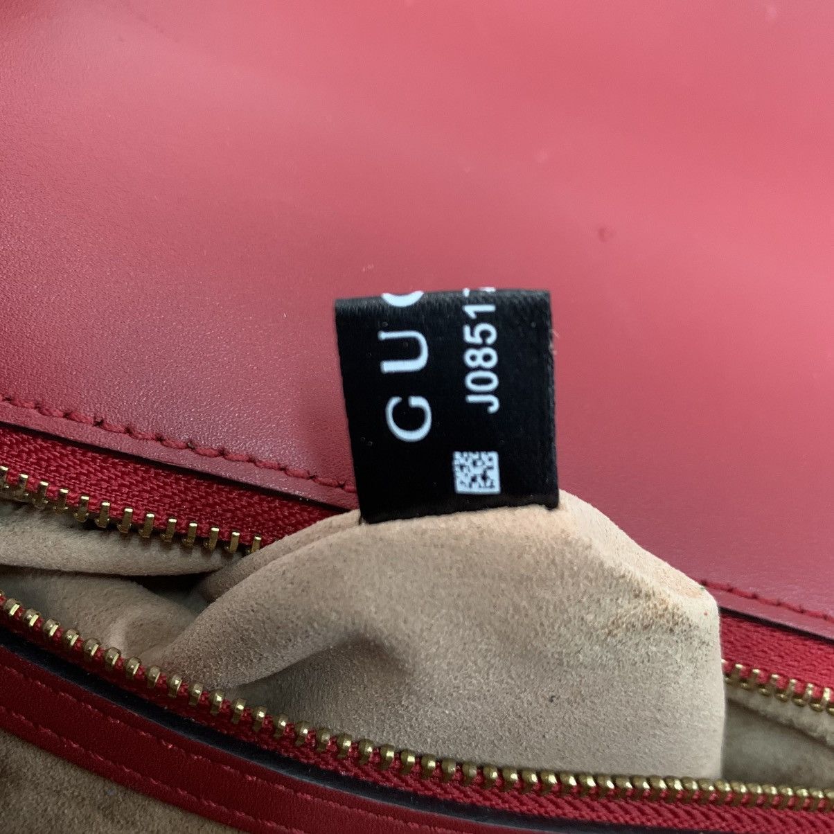 Gucci Gucci Red Leather Chain Shoulder Bag Size ONE SIZE - 16 Thumbnail