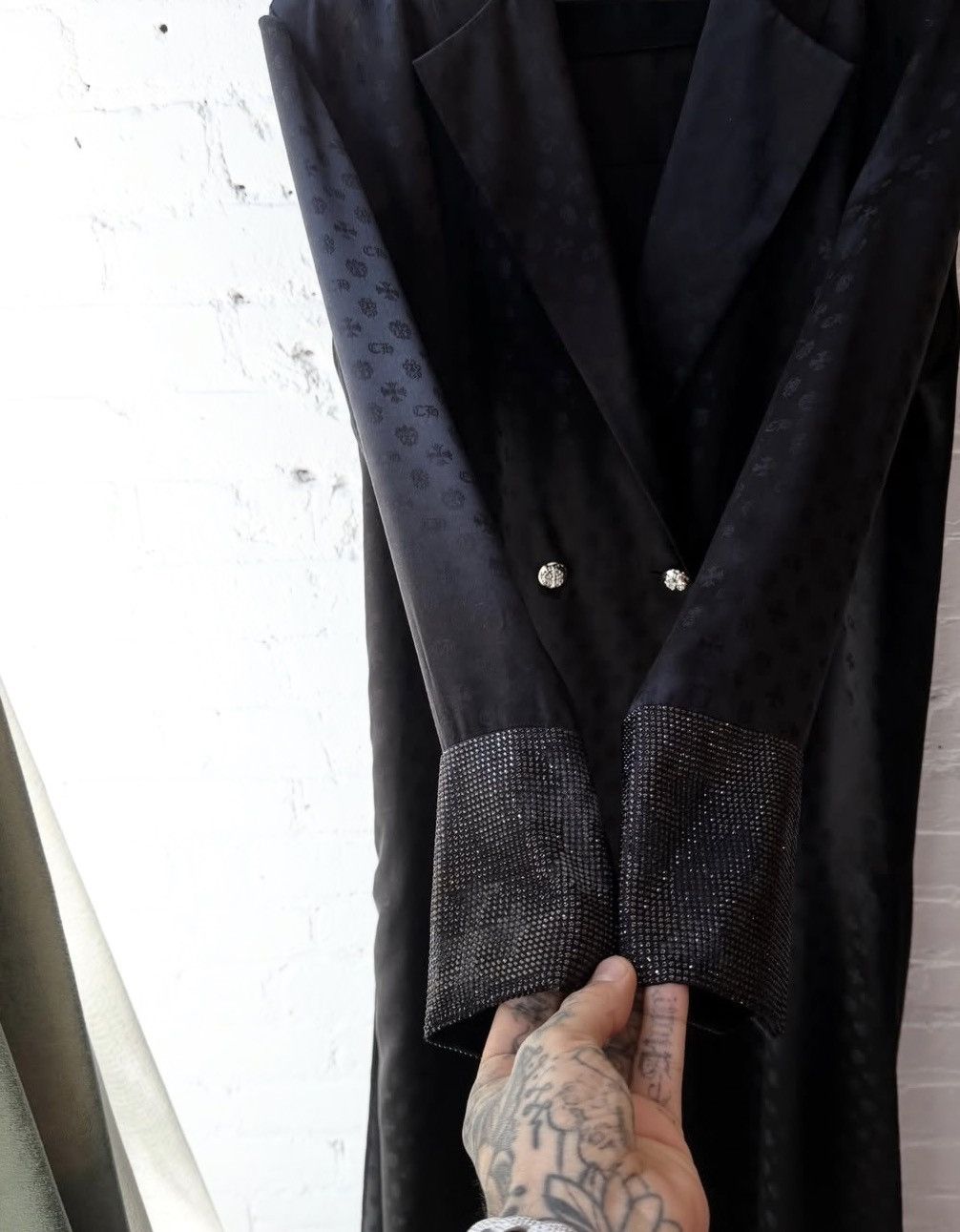 Chrome Hearts Chrome Hearts COUTURE MADE FRANCE SILK CRYSTAL JACKET Size US L / EU 52-54 / 3 - 5 Thumbnail