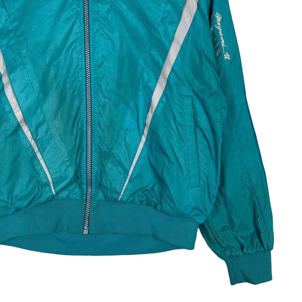Asics ASICS Green Hooded Sports Light Jacket #1135-C52 Size US M / EU 48-50 / 2 - 4 Thumbnail