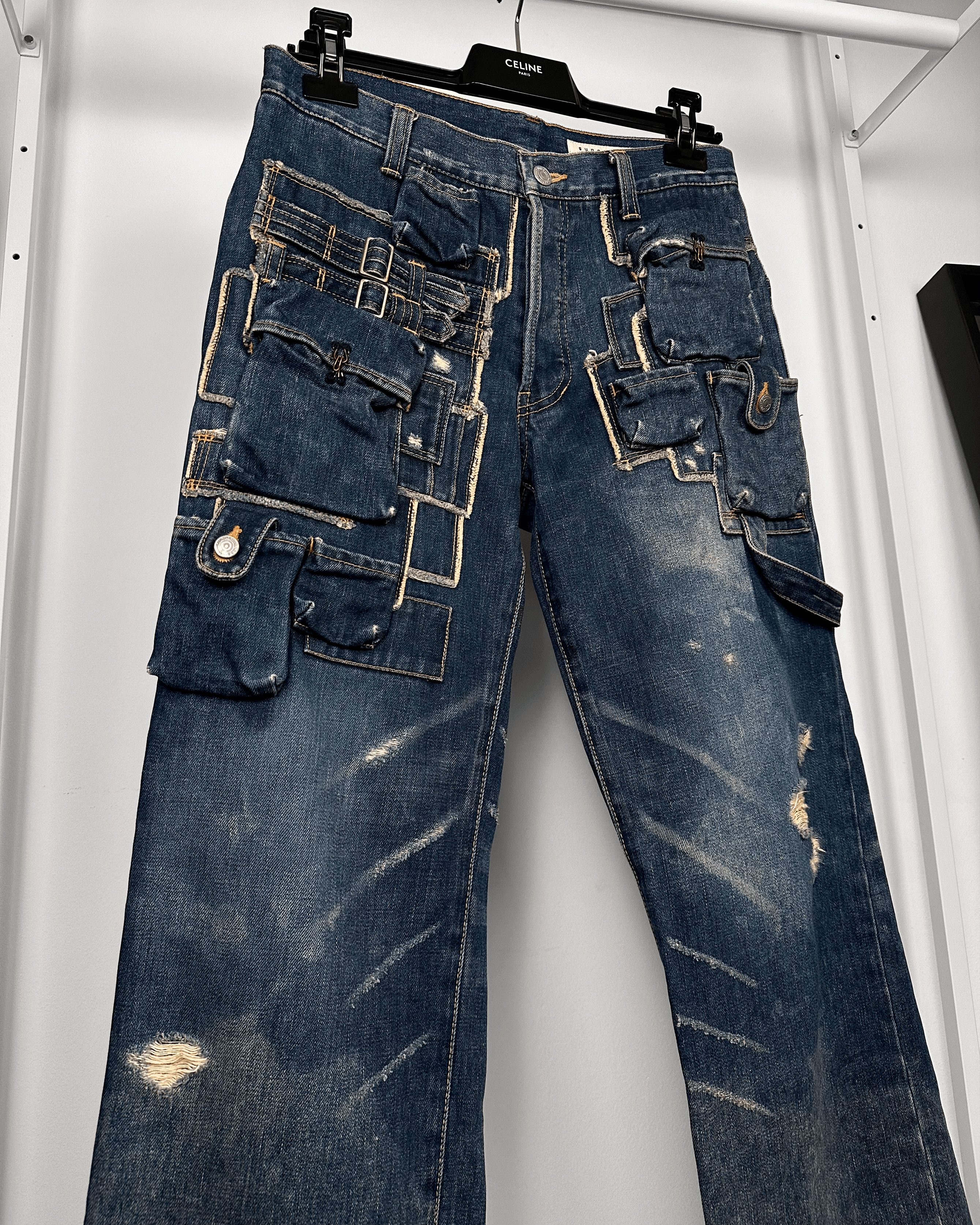 Issey Miyake Sunao Kuwahara Multi Pocket Cargo Jeans Size US 30 / EU 46 - 3 Thumbnail
