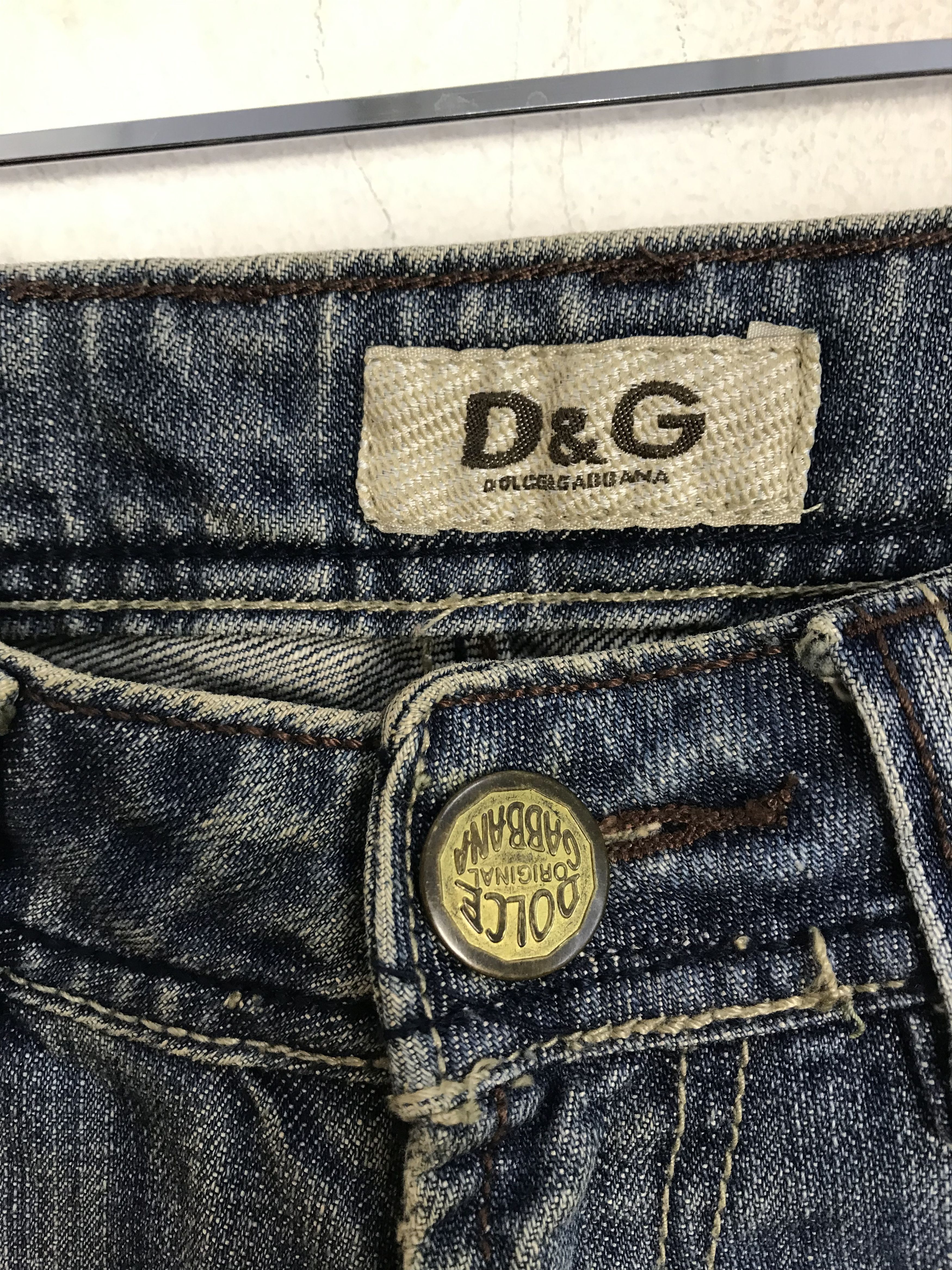 Designer Dolce & Gabbana Italy Denim Pant Embroidery Logo Plaque Size US 29 - 6 Thumbnail