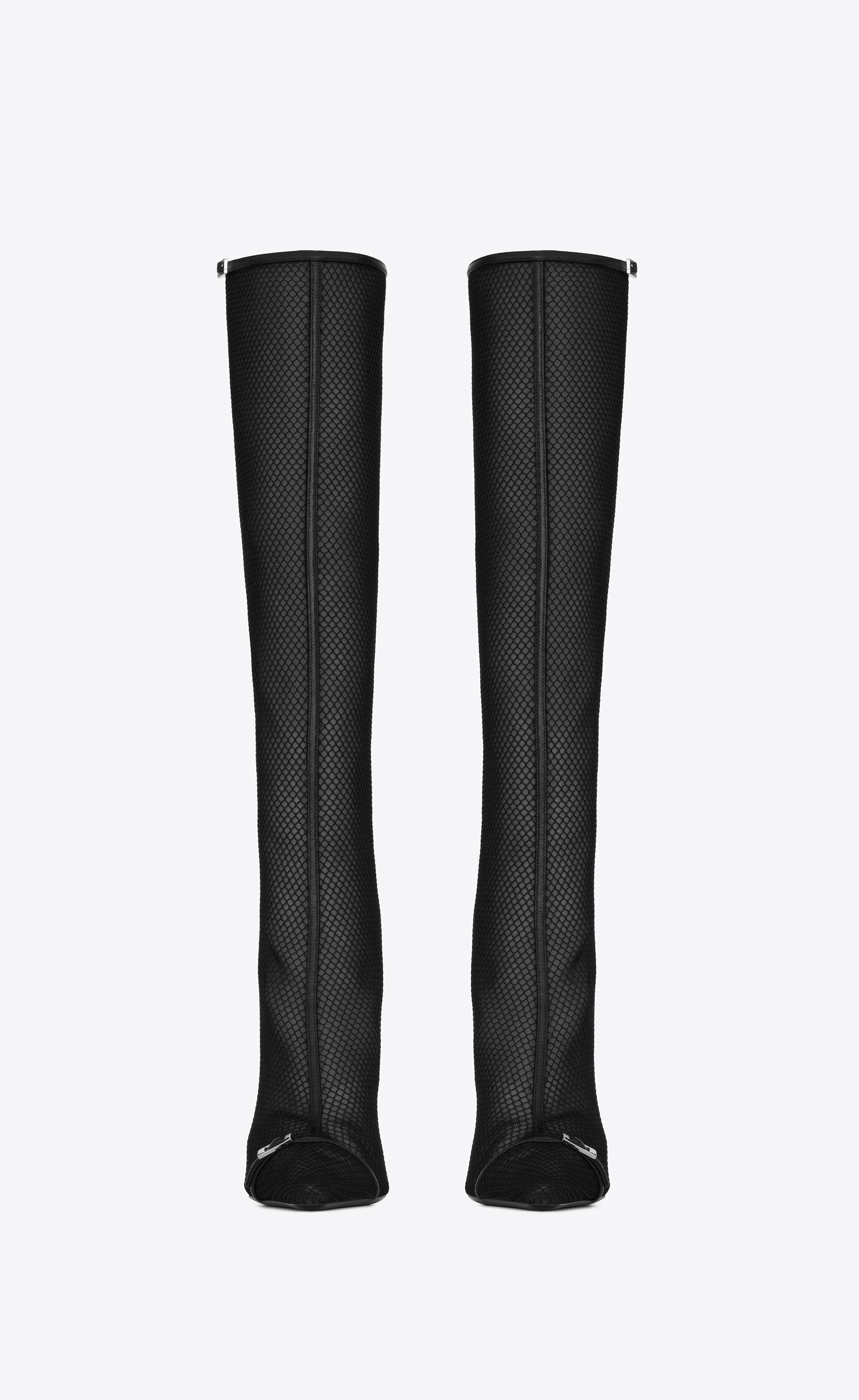 Saint Laurent Paris o1bcso1str1224 Oxalis Boots In Mesh in Black Size US 5 / IT 35 - 5 Thumbnail