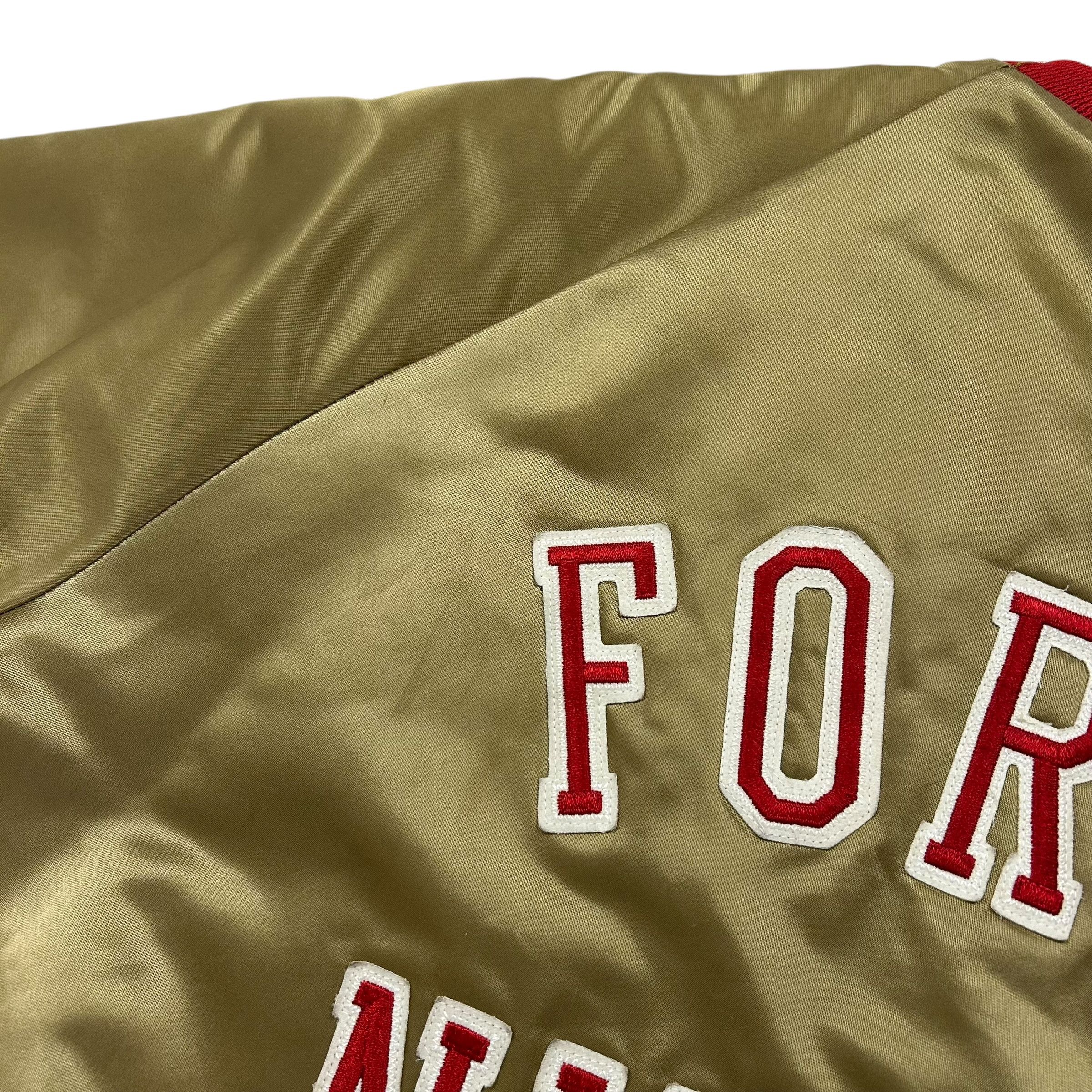 NFL VTG SAN FRANCISCO 49ERS CHALK LINE SATIN JACKET SPELL OUT Size US L / EU 52-54 / 3 - 8 Thumbnail