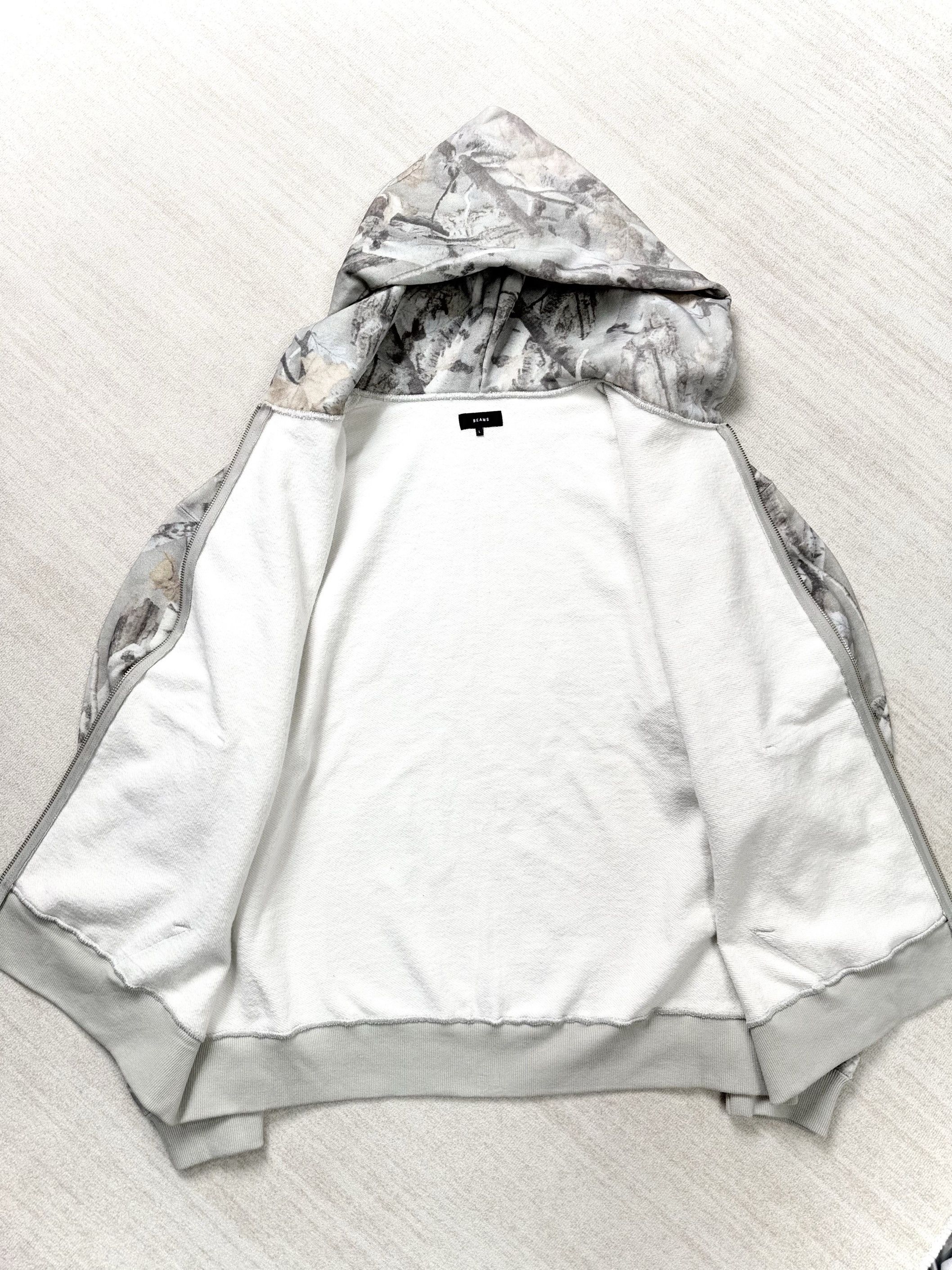 Japanese Brand UNWORN* BEAMS Faded camo zip-up hoodie Size US L / EU 52-54 / 3 - 5 Thumbnail