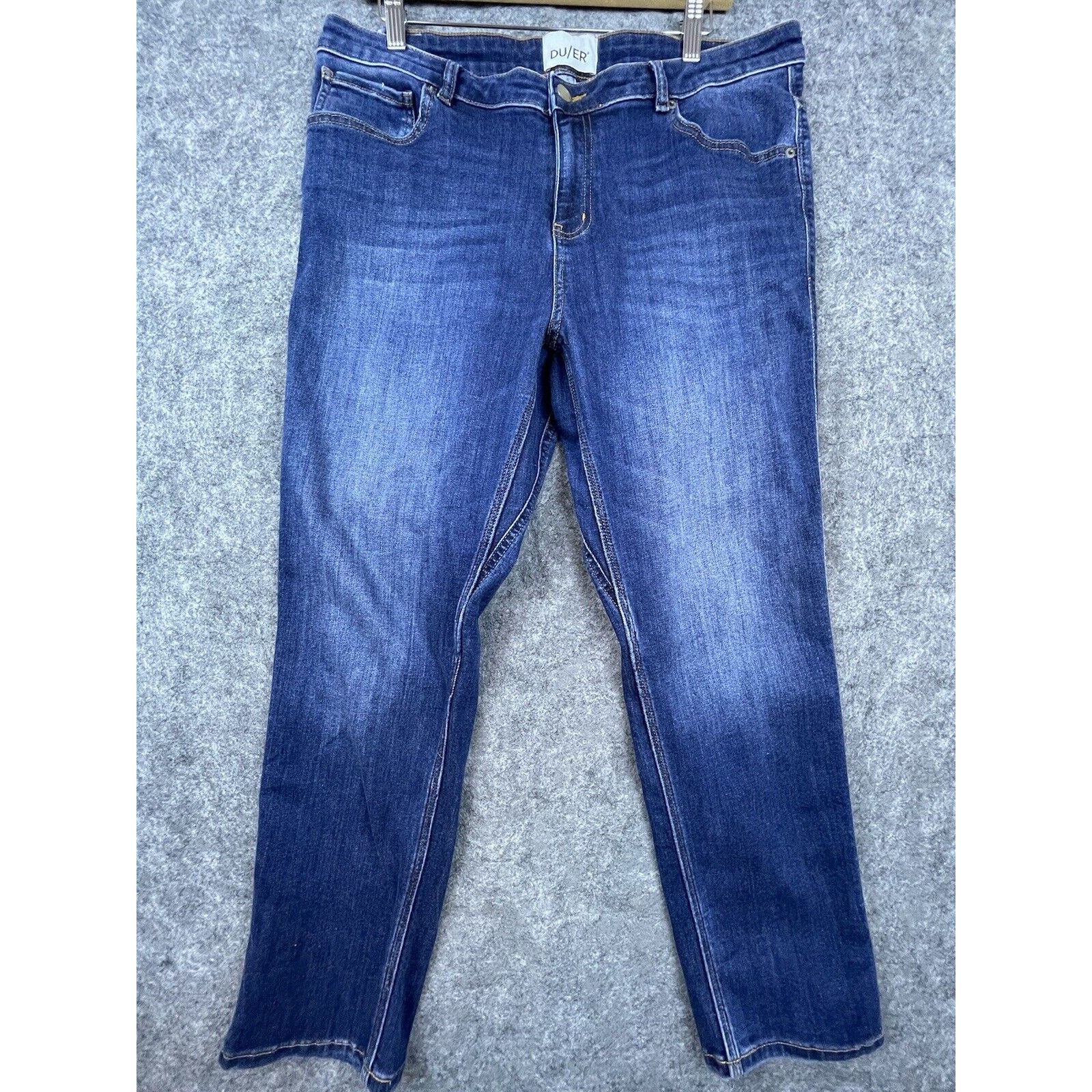 DUER Du/er Jeans Mens 33 Blue Straight Slim Taper Stretch Size US 33 - 1 Thumbnail