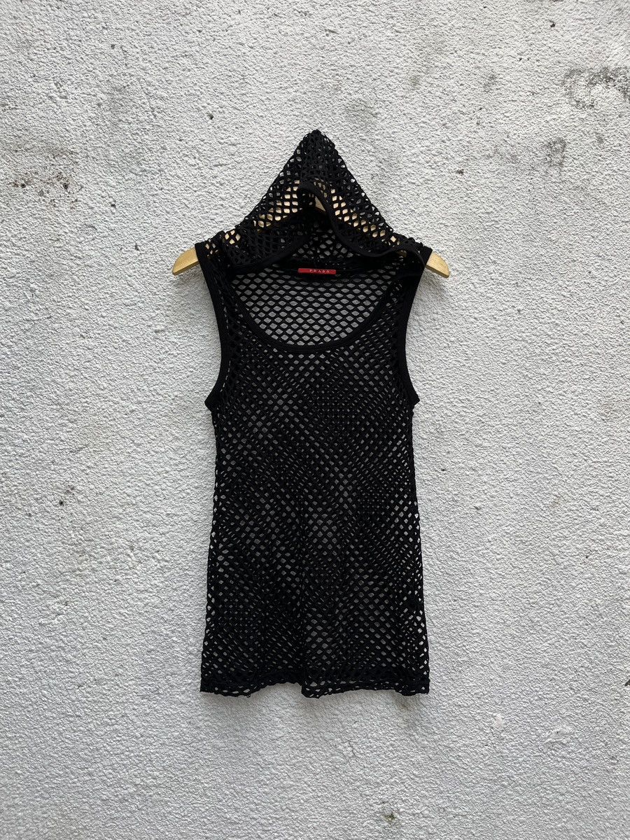 Prada Prada Fishnet Mesh Tank Top Hood Size US M / EU 48-50 / 2 - 1 Thumbnail