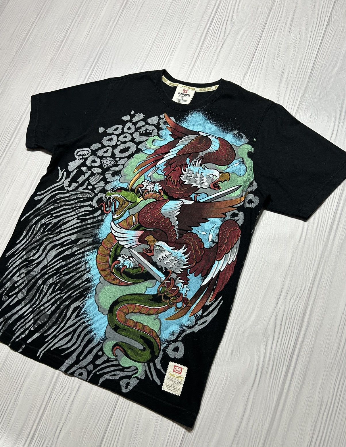 Ecko Unltd. × Vintage Vintage Ecko Unlimited Allprinted T-Shirt Crazy Size XL Size US XL / EU 56 / 4 - 2 Thumbnail