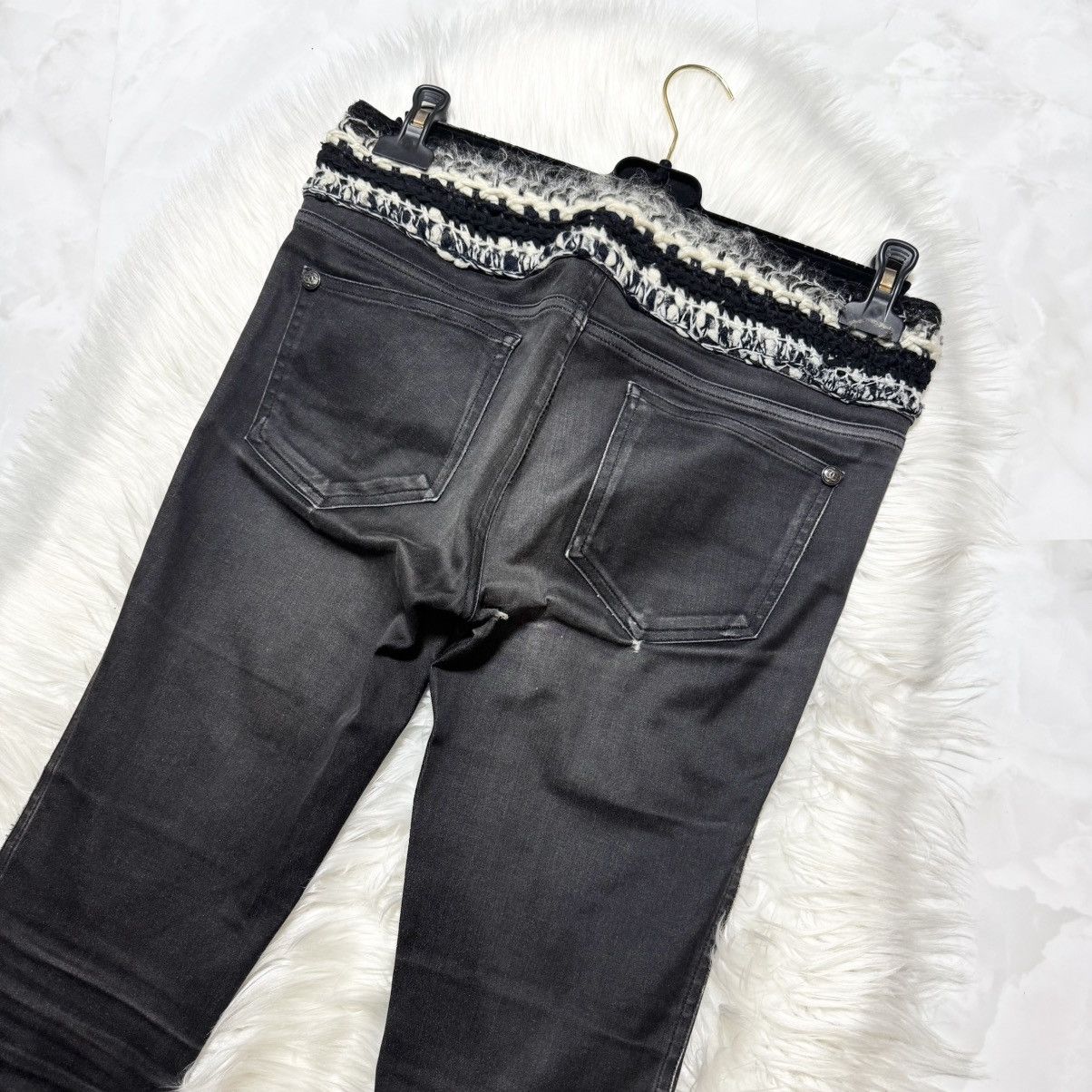 Chanel Chanel COCO button waist tweed stretch denim pants jeans Size 26" / US 2 / IT 38 - 7 Thumbnail