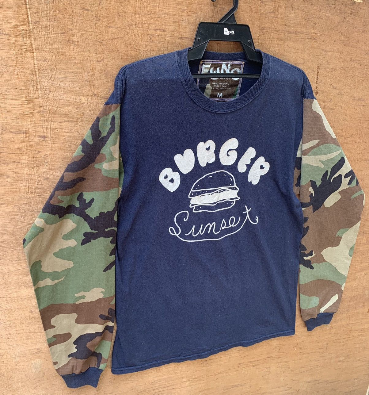 Japanese Brand Fung Burger Hand Printing Made In JAPAN Camo Sleeve Shirt Size US M / EU 48-50 / 2 - 3 Thumbnail