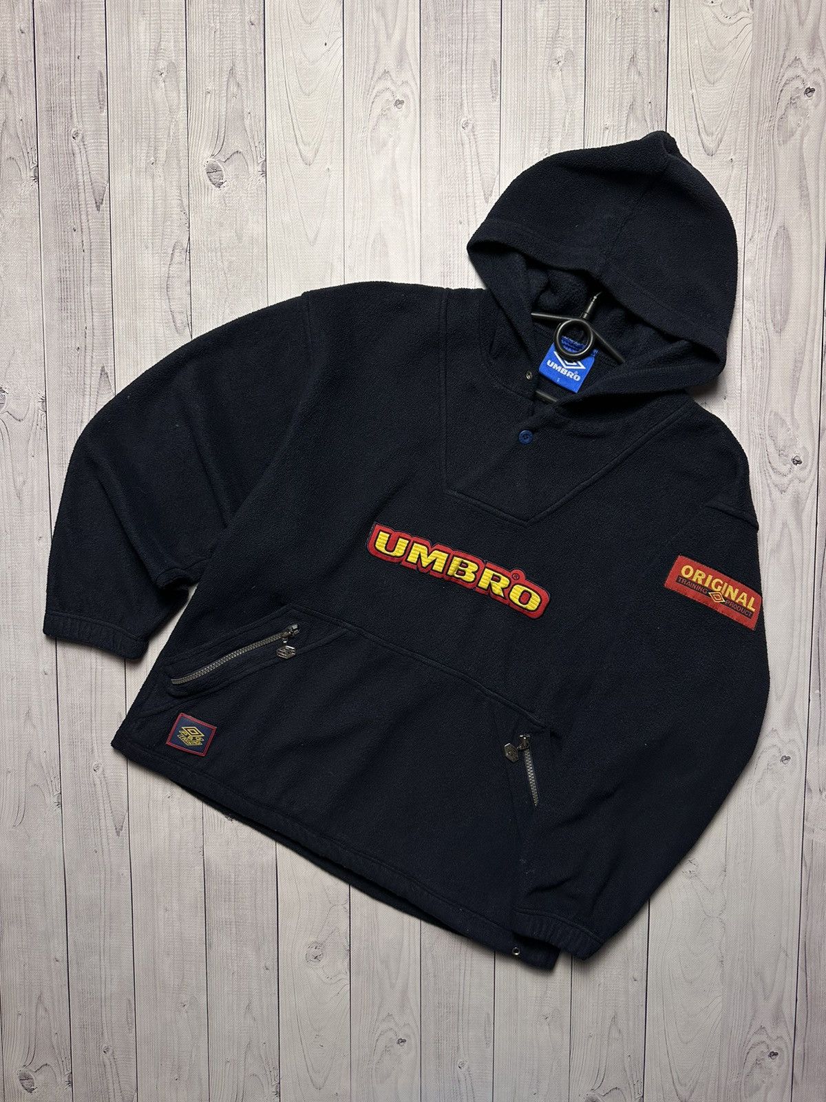 Umbro × Vintage Vintage Umbro fleece hoodie pro training big logo size S Size US S / EU 44-46 / 1 - 1 Thumbnail