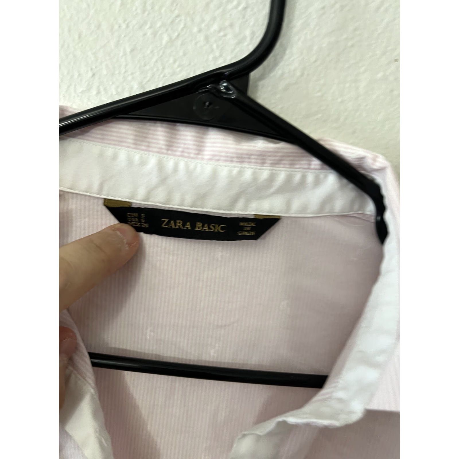 Zara VINTAGE Zara Women's Button-Up Shirt Small Pink Anchor Striped Collared 3/4 Sleeve Casual Size S / US 4 / IT 40 - 2 Thumbnail