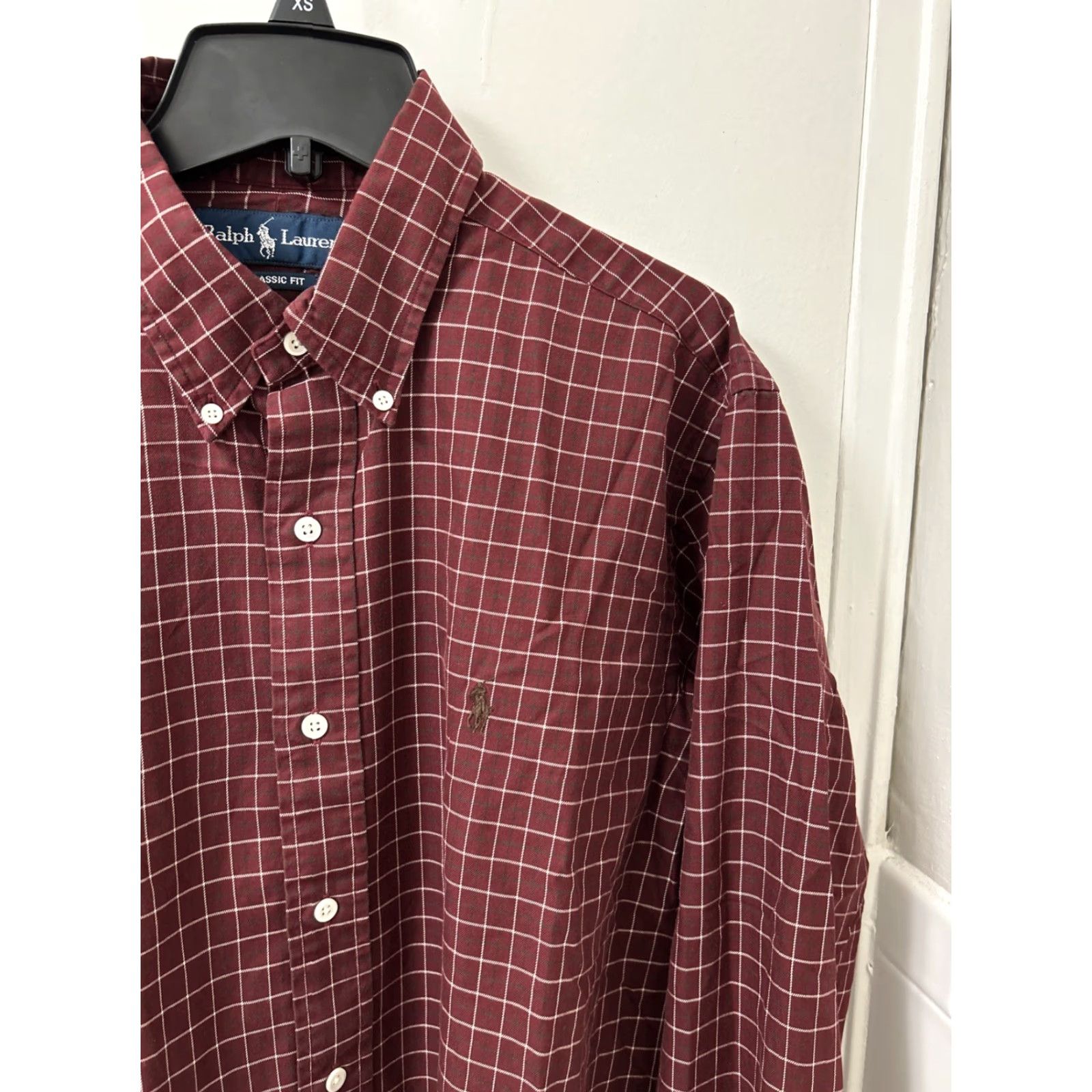 Ralph Lauren Ralph Lauren Shirt Mens Large Maroon Red Plaid Classic Fit Button-Down L/S Button-Up Casual Size US L / EU 52-54 / 3 - 6 Thumbnail