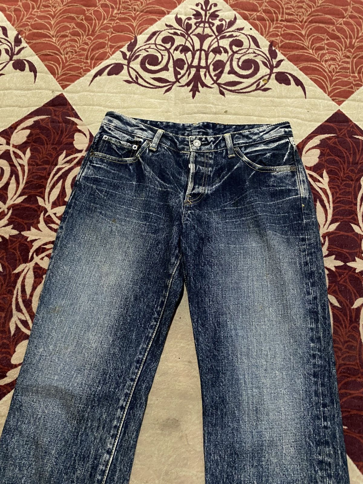 Japanese Brand Jhon Bull Flare Washed Denim Pants Size US 30 / EU 46 - 3 Thumbnail