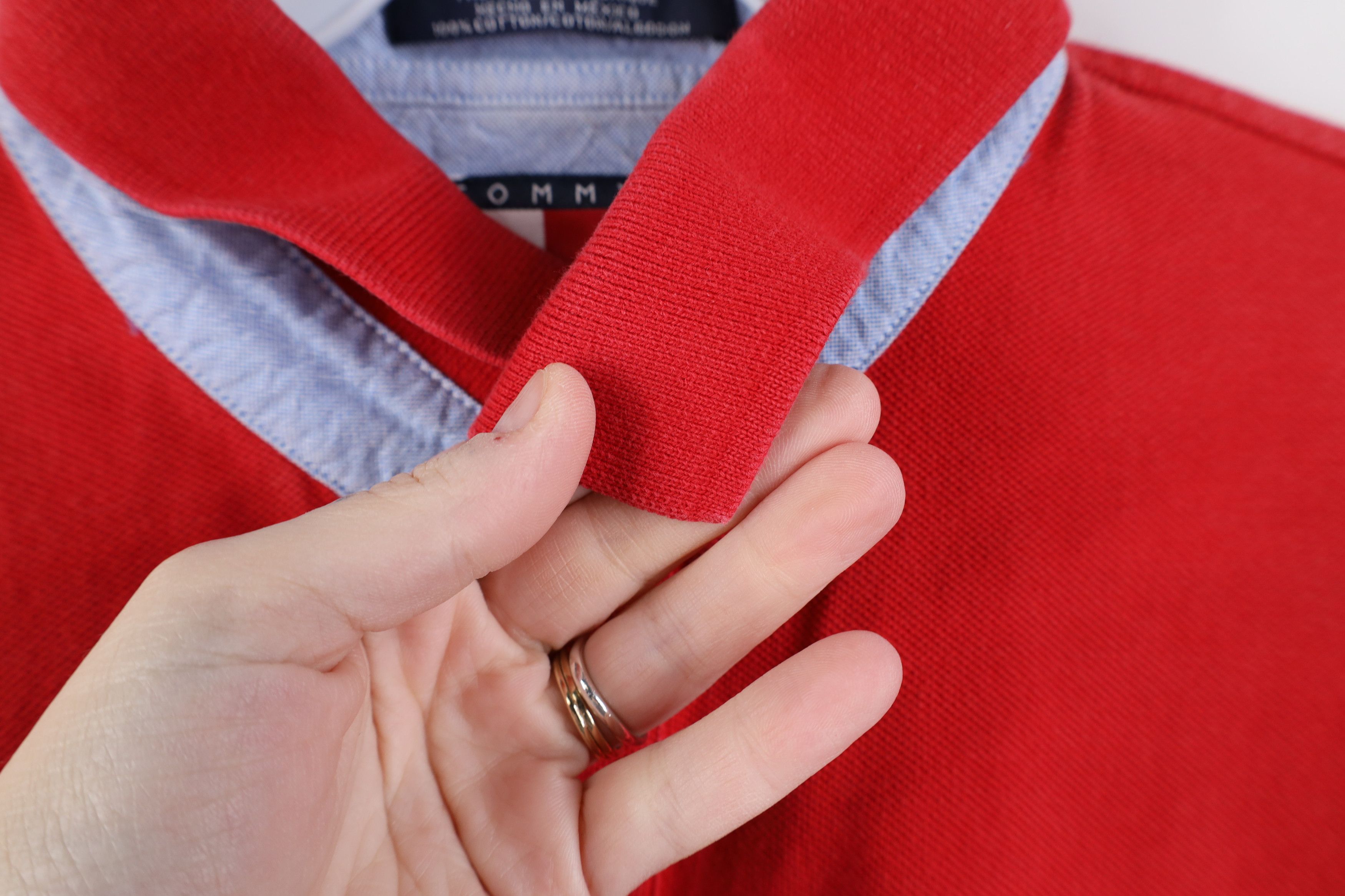 Tommy Hilfiger Vintage 90s Tommy Hilfiger Pique Cotton Knit Golf Polo Red Size US XL / EU 56 / 4 - 7 Thumbnail