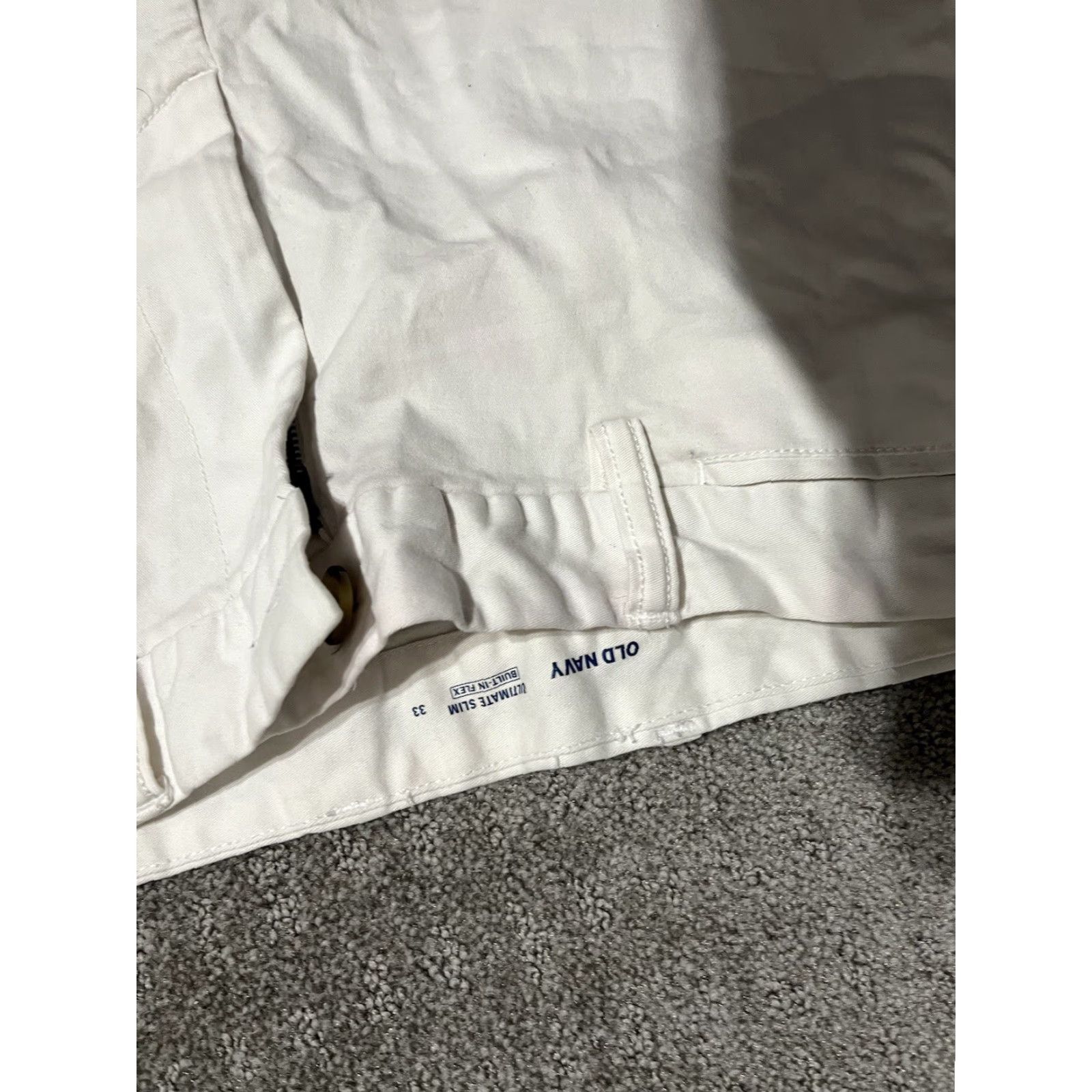 Old Navy OLD NAVY Ultimate Slim Chino Shorts Men Size 33 White Cotton Casual Size US 33 - 3 Thumbnail