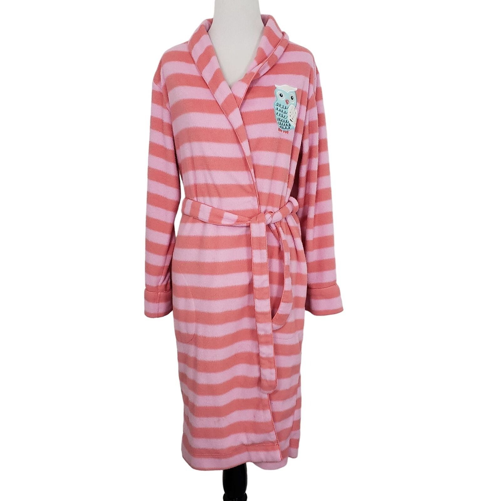 Designer Nick & Nora Embroidered Owl Fleece Bath Robe Womens Size XS Size S / US 4 / IT 40 - 1 Thumbnail