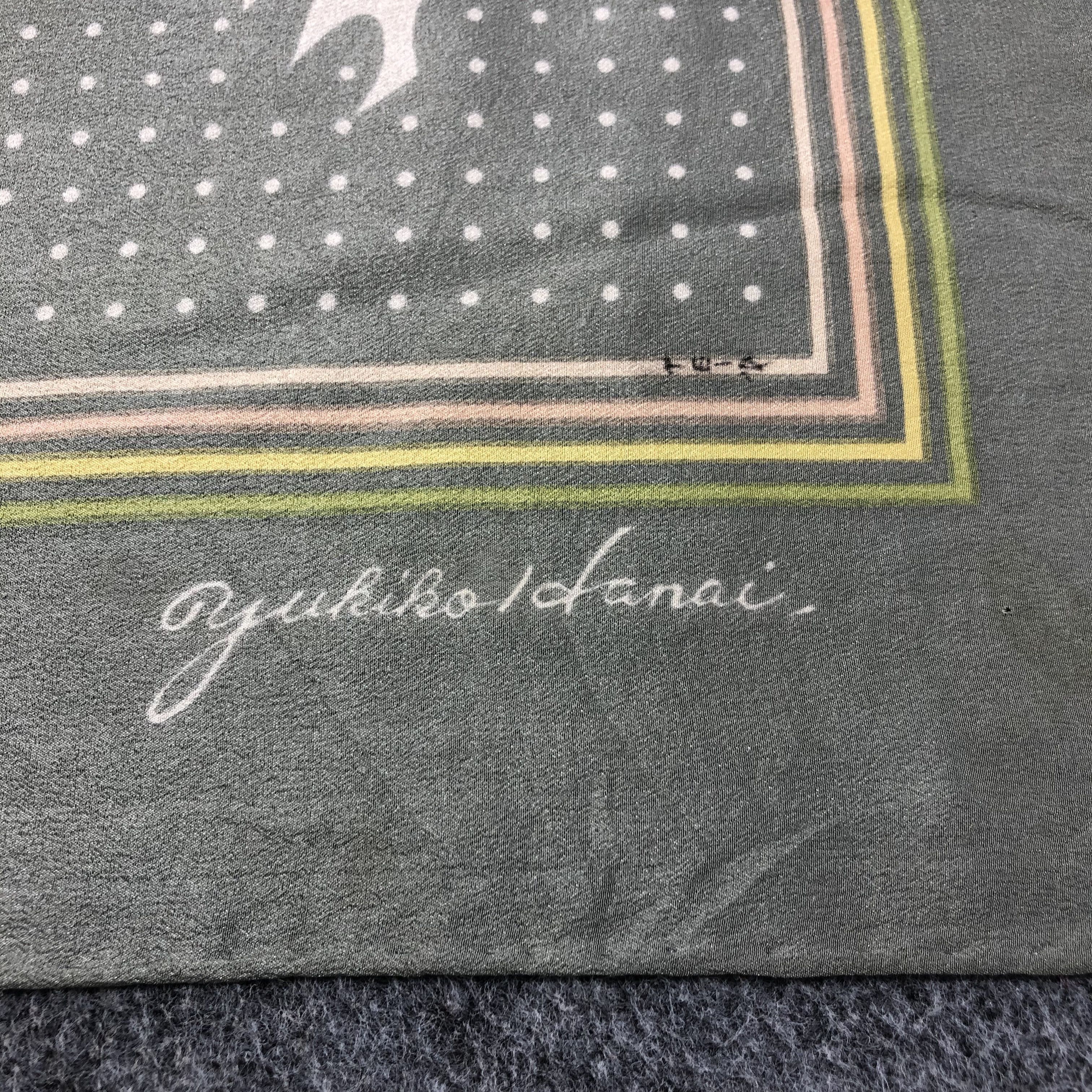 Japanese Brand Vintage Yukiko Hanai Sparrow Silk Scarf M635 Size ONE SIZE - 3 Thumbnail
