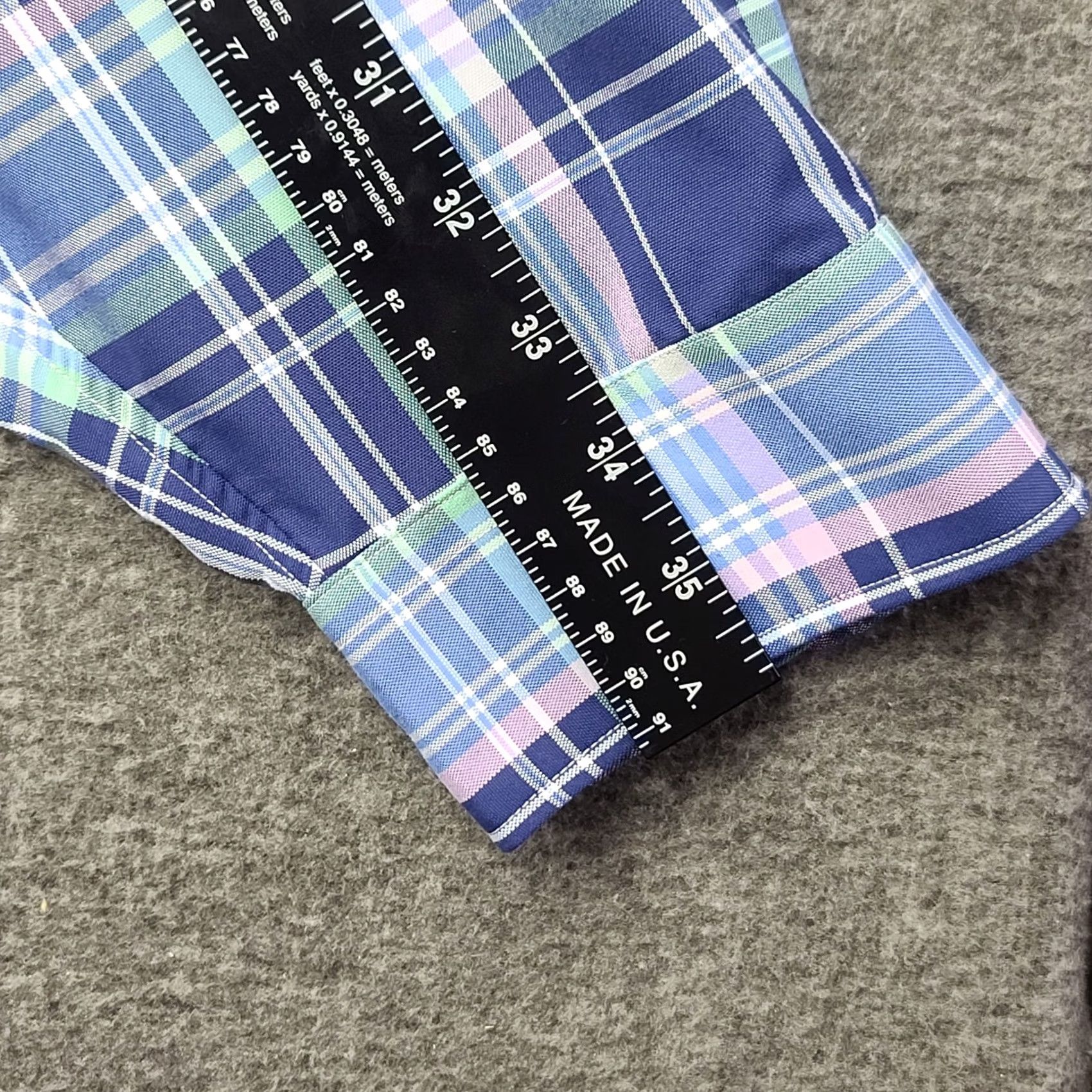 Polo Ralph Lauren VINTAGE Polo Ralph Lauren Performance Shirt Mens 3XB Plaid Long Sleeve Nylon Blend Big Size US XXL / EU 58 / 5 - 6 Thumbnail