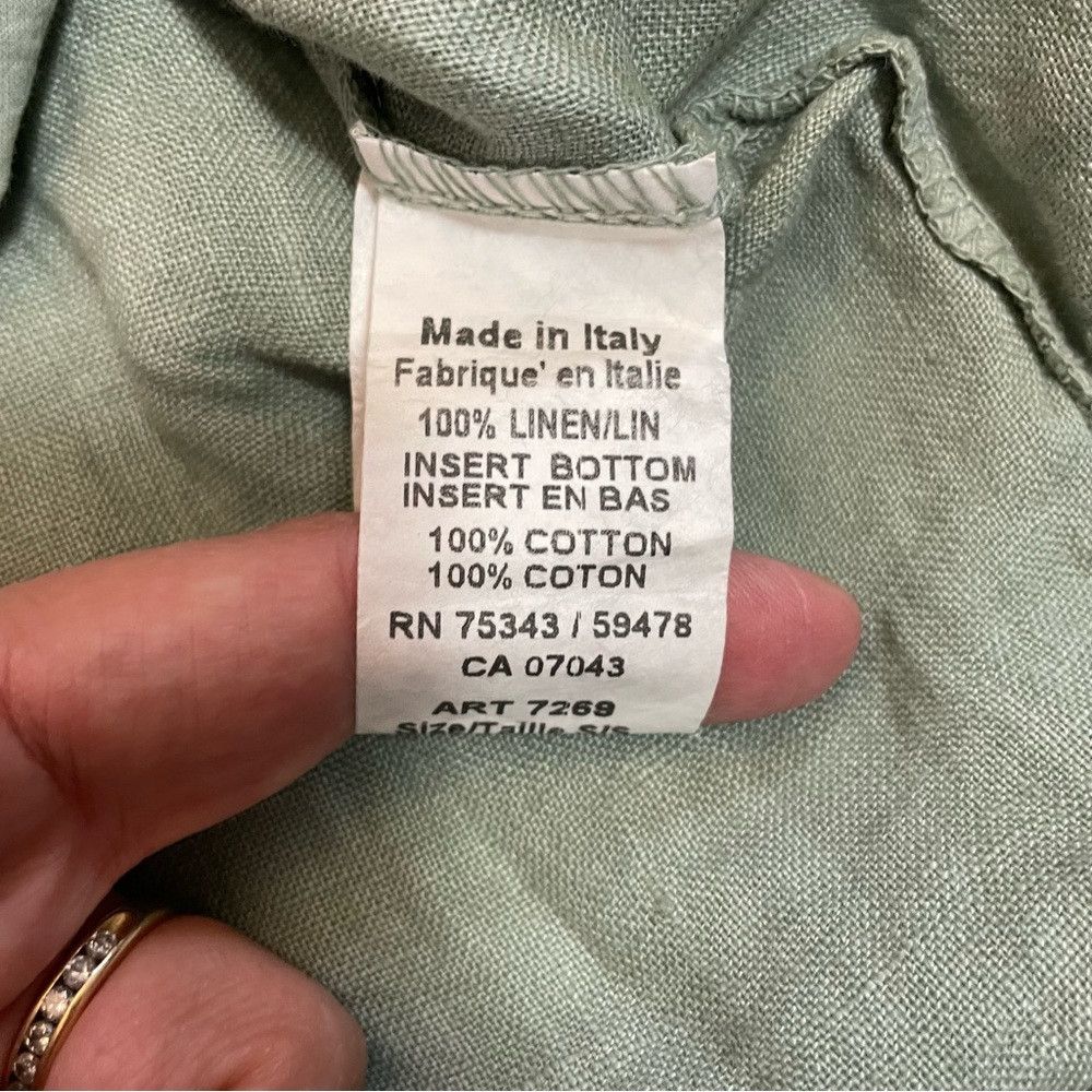 Other NWT New Terzo Millennio Sage Eyelet-trim Linen Top Made in Size S / US 4 / IT 40 - 8 Thumbnail