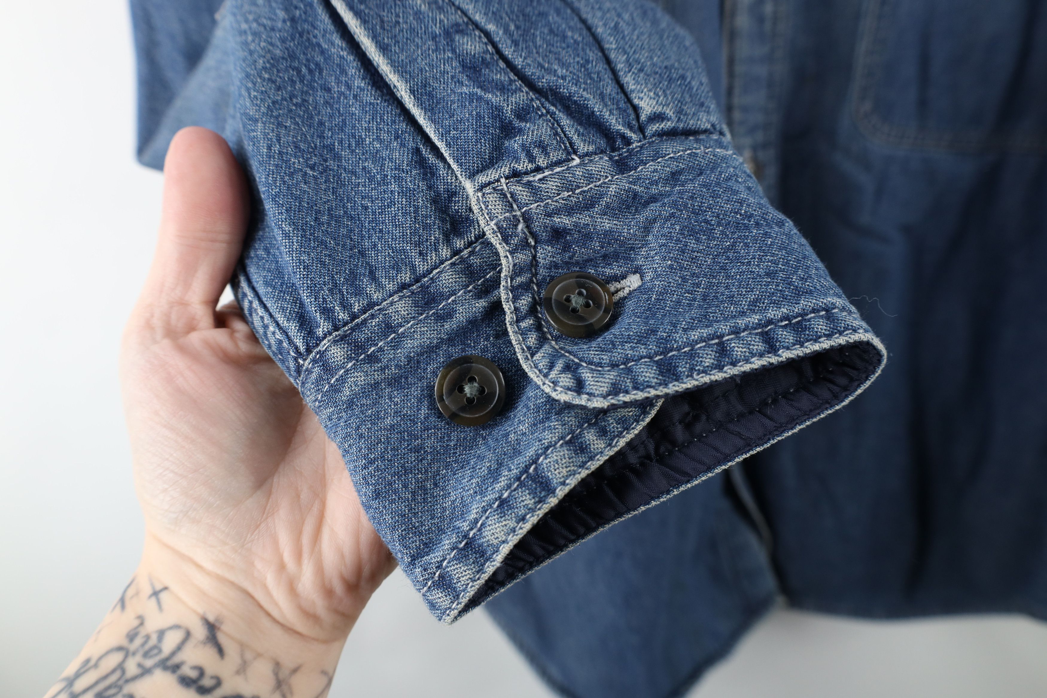 Vintage Vintage 90s Streetwear Jean Button Shirt Jacket Jac Shirt Size US L / EU 52-54 / 3 - 8 Thumbnail