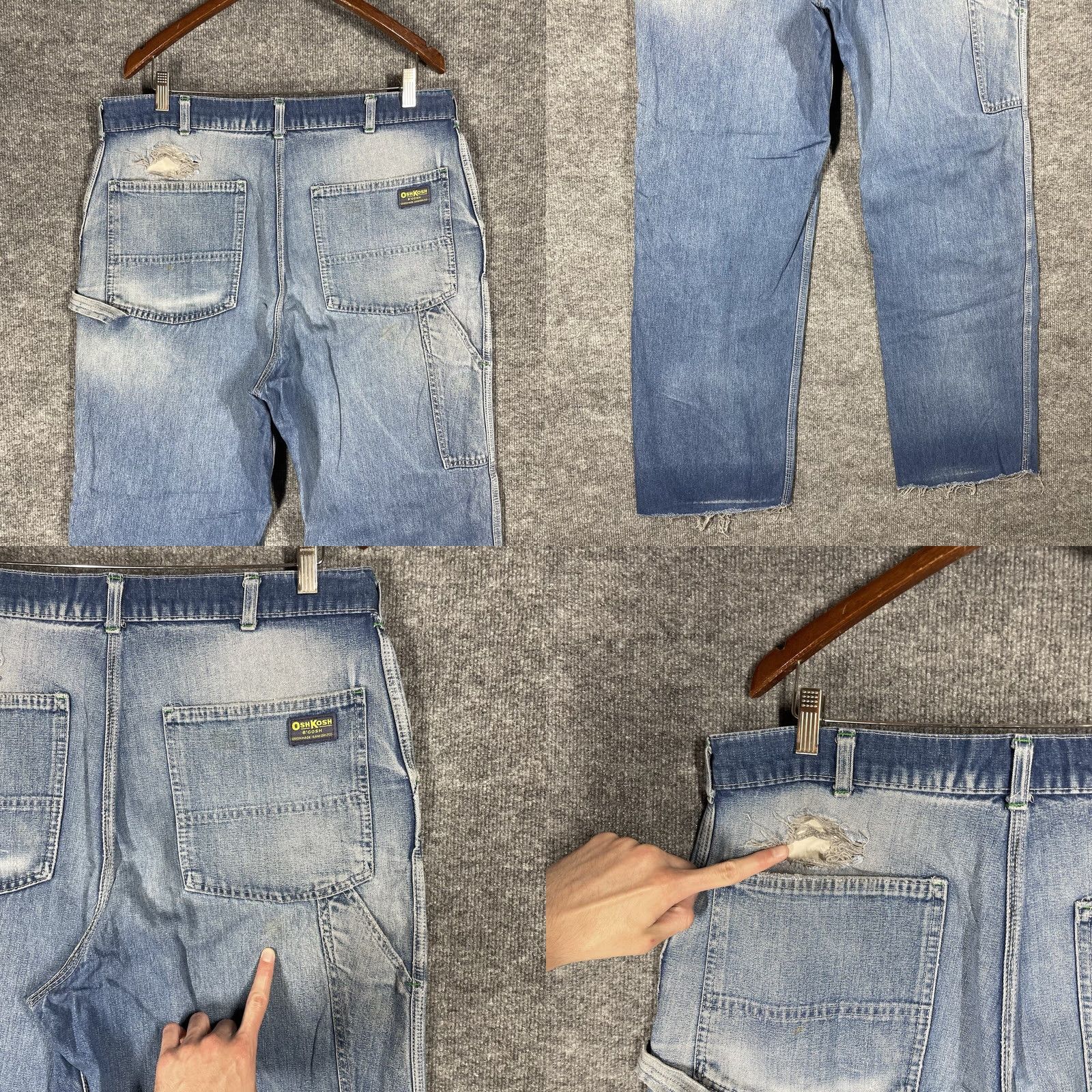 Vintage VINTAGE OshKosh B'gosh Denim Jeans 36x31 Carpenter USA Baggy Jeans Size US 36 / EU 52 - 8 Thumbnail