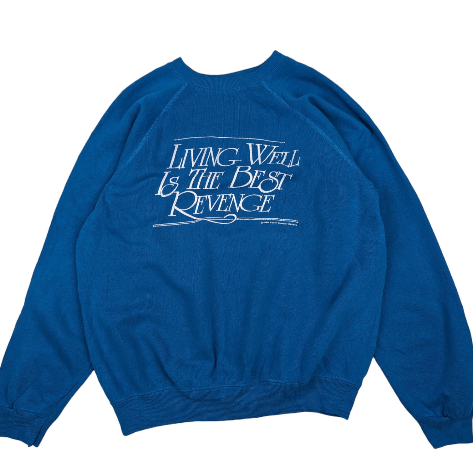 Hanes Vintage 80's 1986 HANES Living Well Revenge Sweatshirt Size US L / EU 52-54 / 3 - 2 Thumbnail