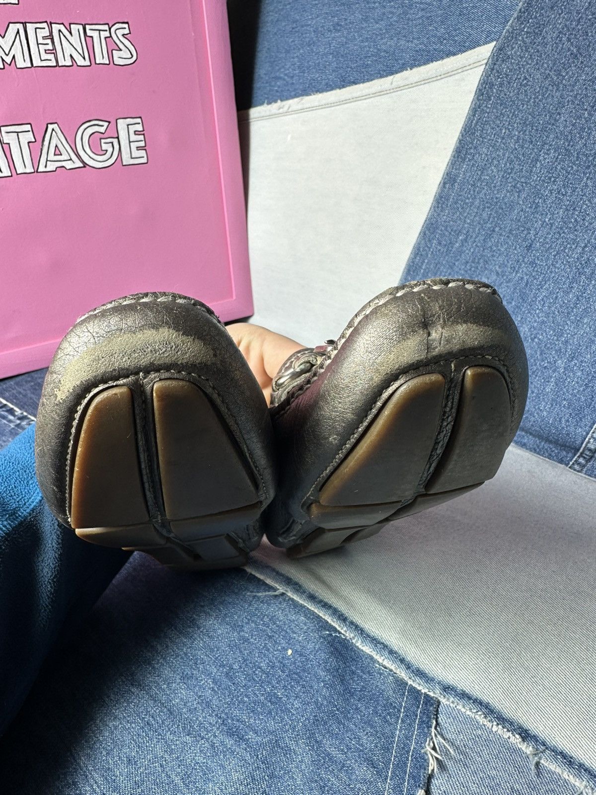 Prada Prada Leather Flats Loafers Logo Buckle Shoes Vintage Size US 8 / IT 38 - 12 Thumbnail