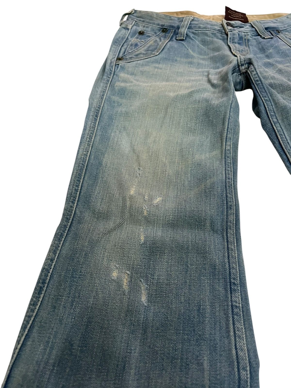 Levi's × Levi's Vintage Clothing 🌈90’s Style Levis Lot 907 Distress Mud Wash Flare Jean Japan Size US 28 / EU 44 - 5 Thumbnail