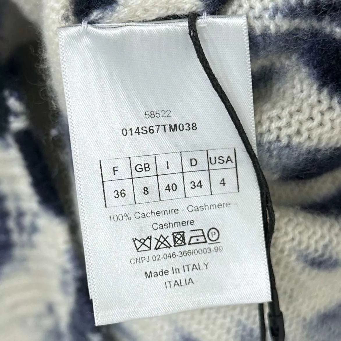 Dior Dior blue white tie-dye cashmere sweater size 36 Size XS / US 0-2 / IT 36-38 - 5 Thumbnail