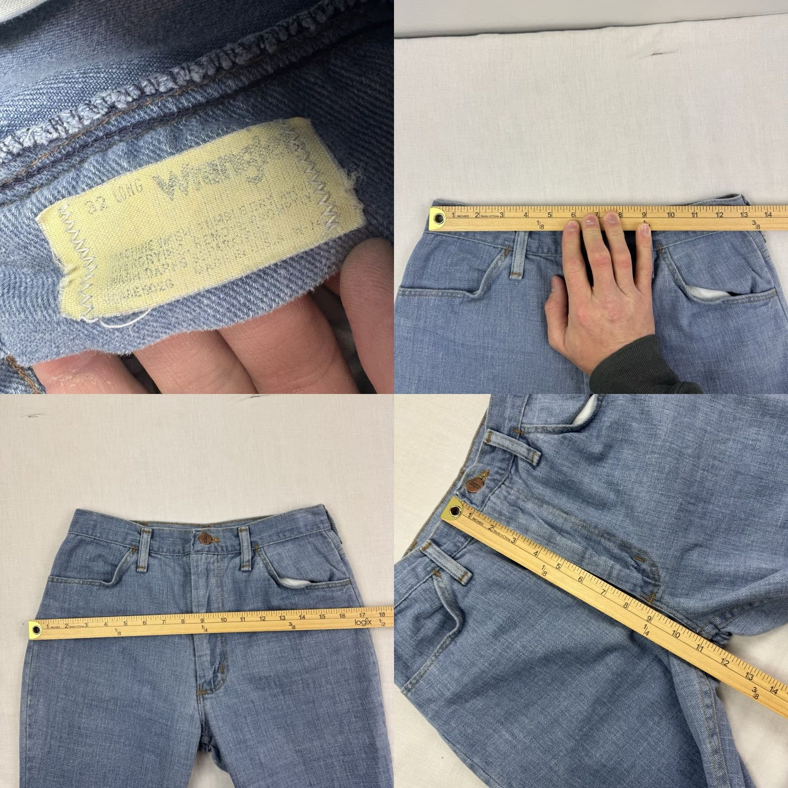 Wrangler VINTAGE Wrangler Bootcut Jeans Womens 26x27 80s 70s Hipster Hippie Faded Repairs Size 26" / US 2 / IT 38 - 8 Thumbnail