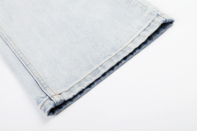 Jean Street-Style Washed & Distressed Denim Jeans with Whiskering Size US 32 / EU 48 - 5 Thumbnail