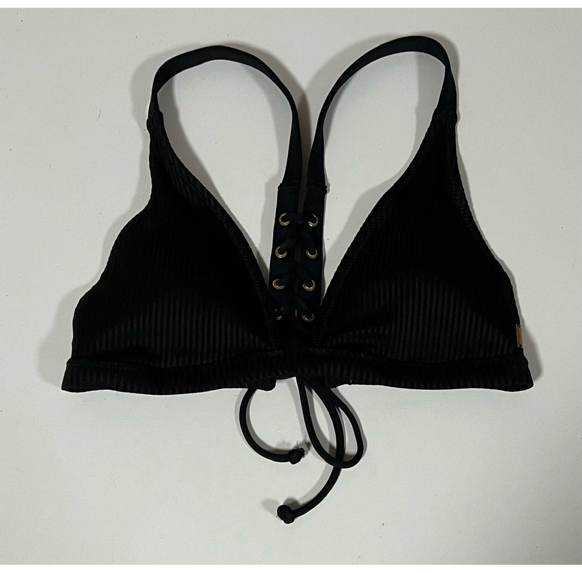 Victoria's Secret Black Ribbed Bikini Top Swimwear Bathing Suit Size S 🖤 #swim Size S / US 4 / IT 40 - 1 Thumbnail