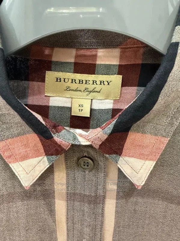 Burberry Burberry Light Gray Cotton Check Long Sleeve Shirt. Size XS / US 0-2 / IT 36-38 - 5 Thumbnail