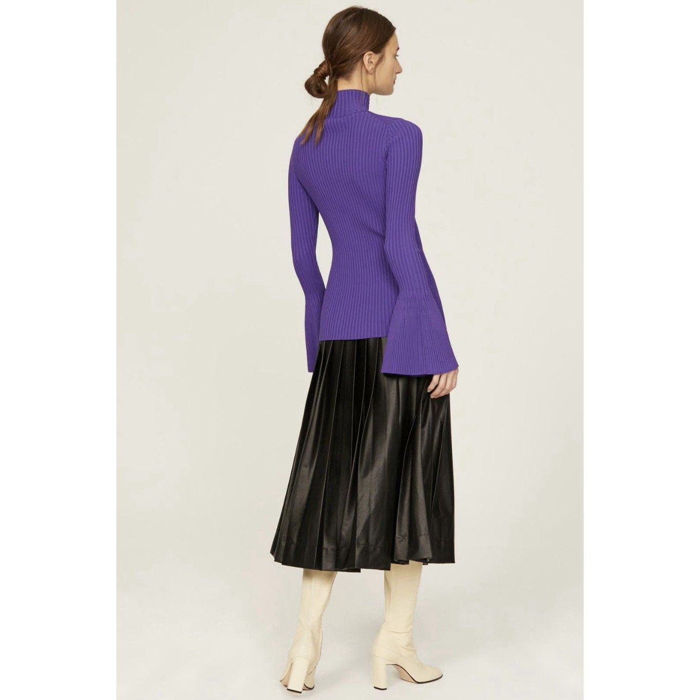 Proenza Schouler Proenza Schouler Purple Ribbed Zip Sweater Purple SMALL Body Size M / US 6-8 / IT 42-44 - 2 Thumbnail
