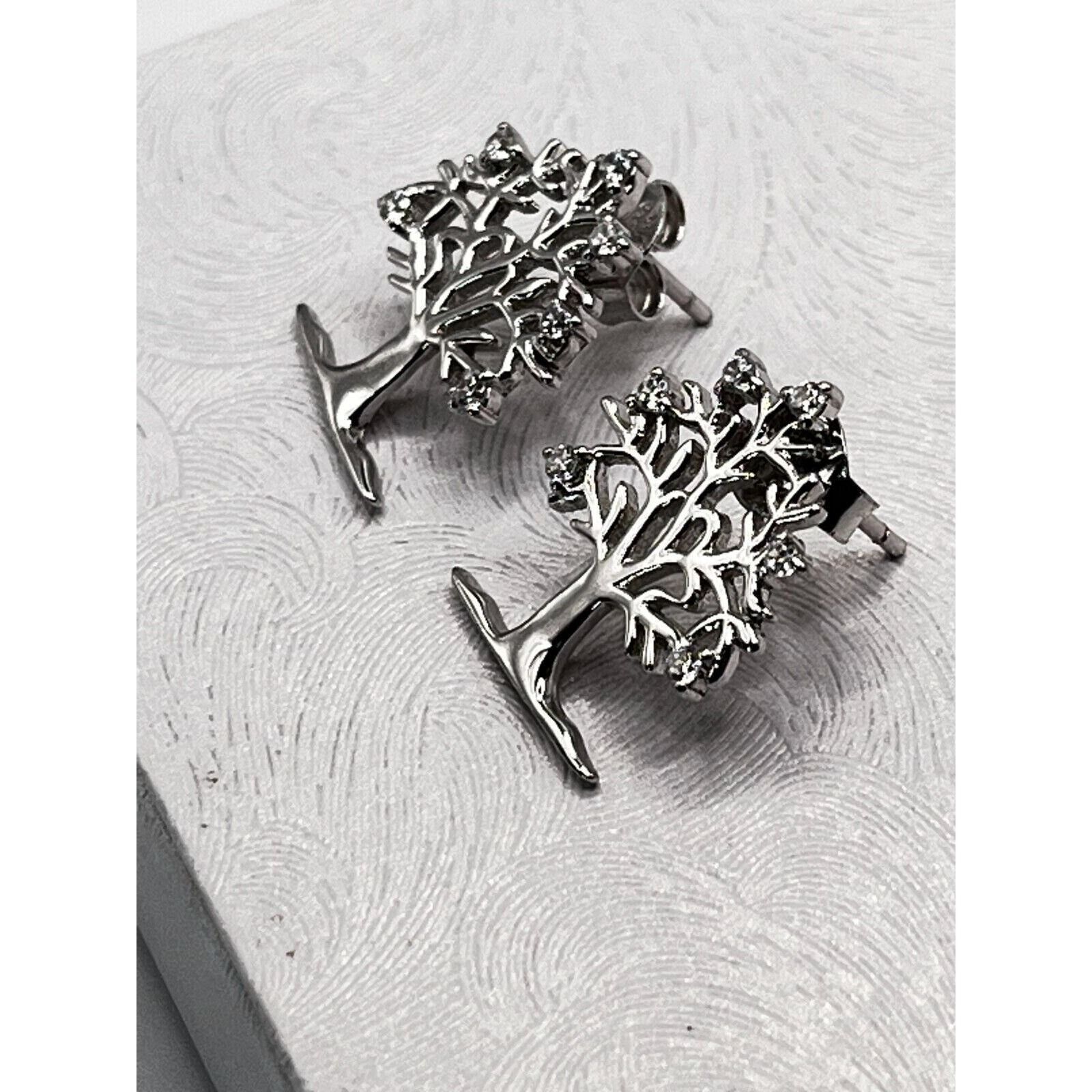 The Unbranded Brand 925 Sterling Silver Tree of Life Earrings 17.5 MM Brand New Size ONE SIZE - 4 Thumbnail